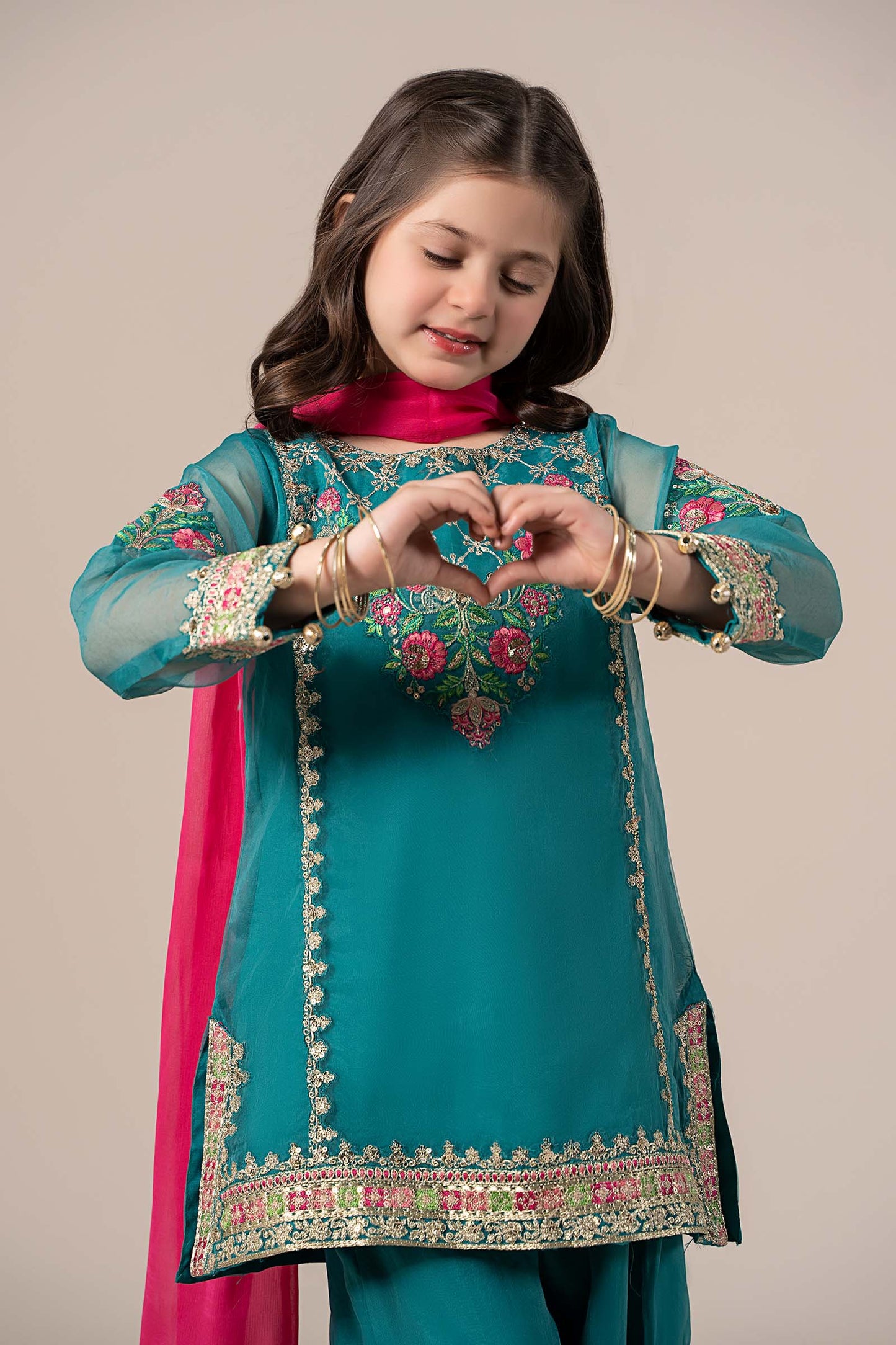 Maria B | 3 Piece Embroidered Organza Suit | MKS-EF25-16 6-Apr Green