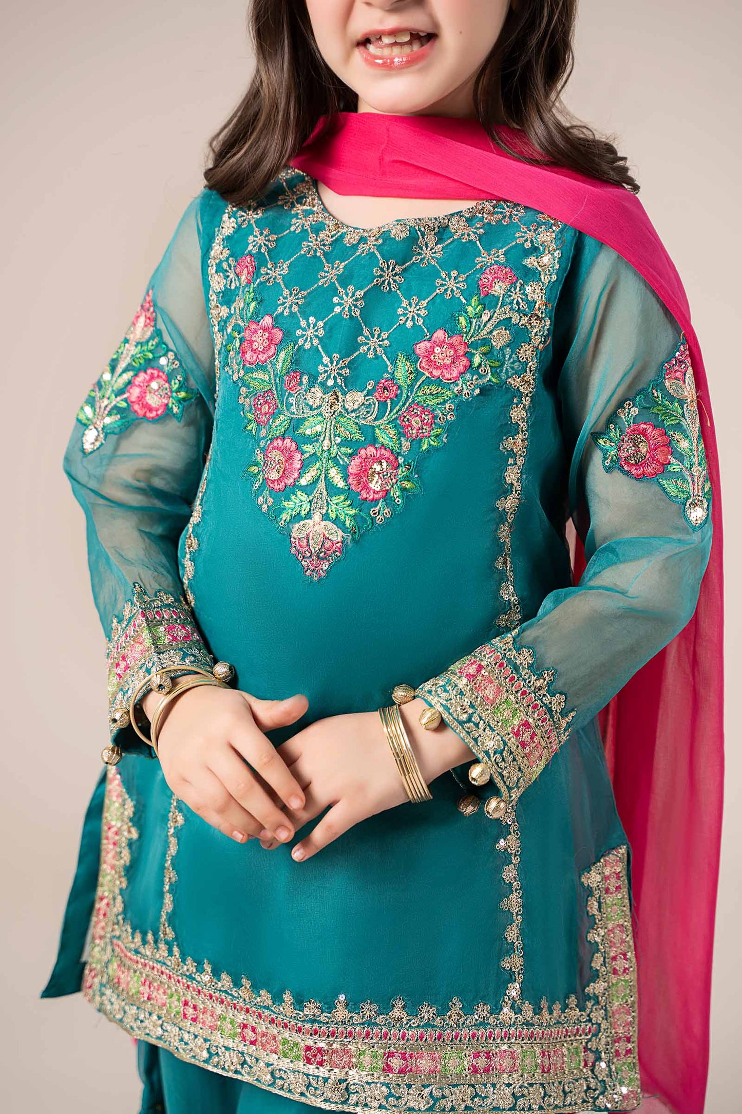 Maria B | 3 Piece Embroidered Organza Suit | MKS-EF25-16 8-Jun Green