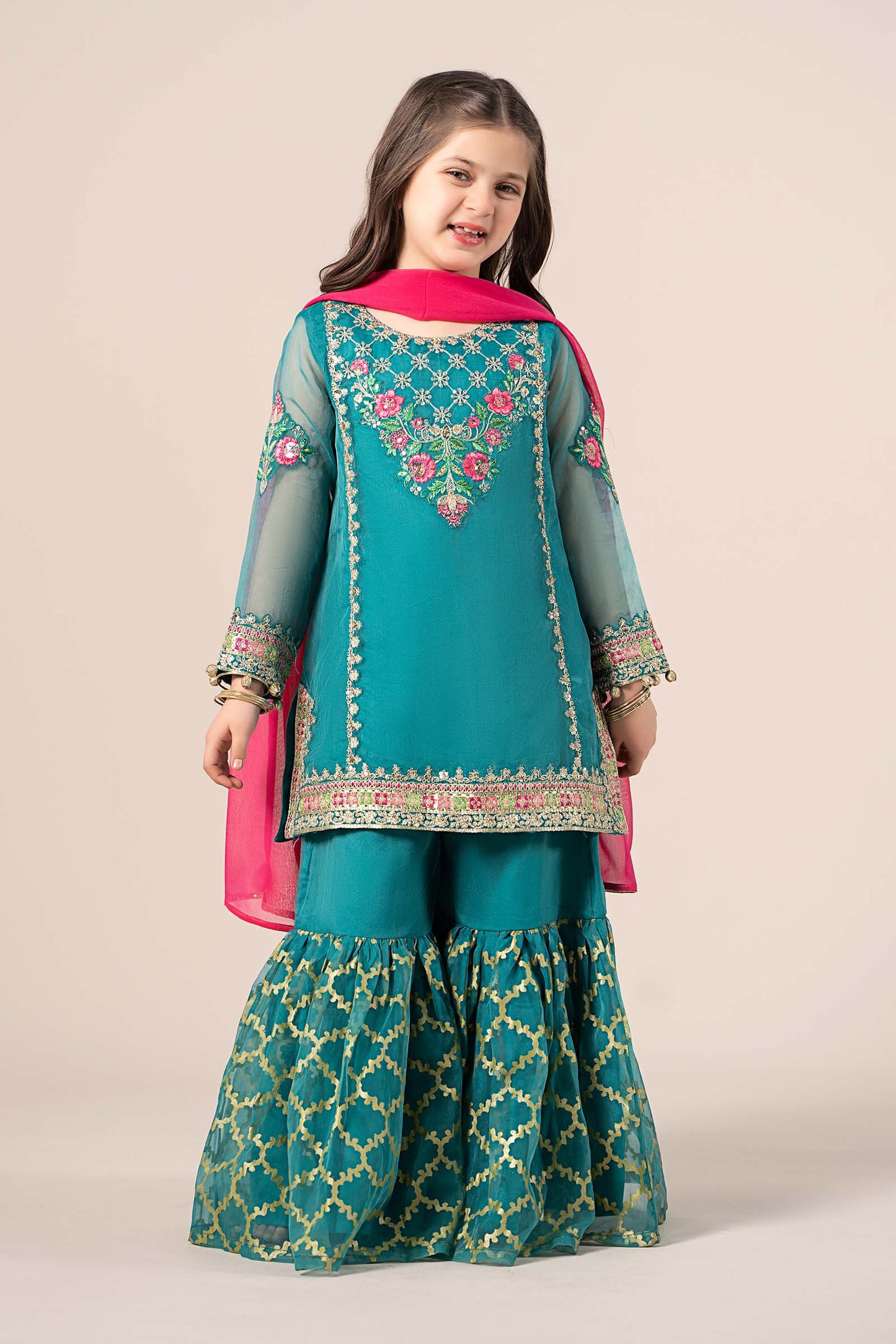 Maria B | 3 Piece Embroidered Organza Suit | MKS-EF25-16 4-Feb Green