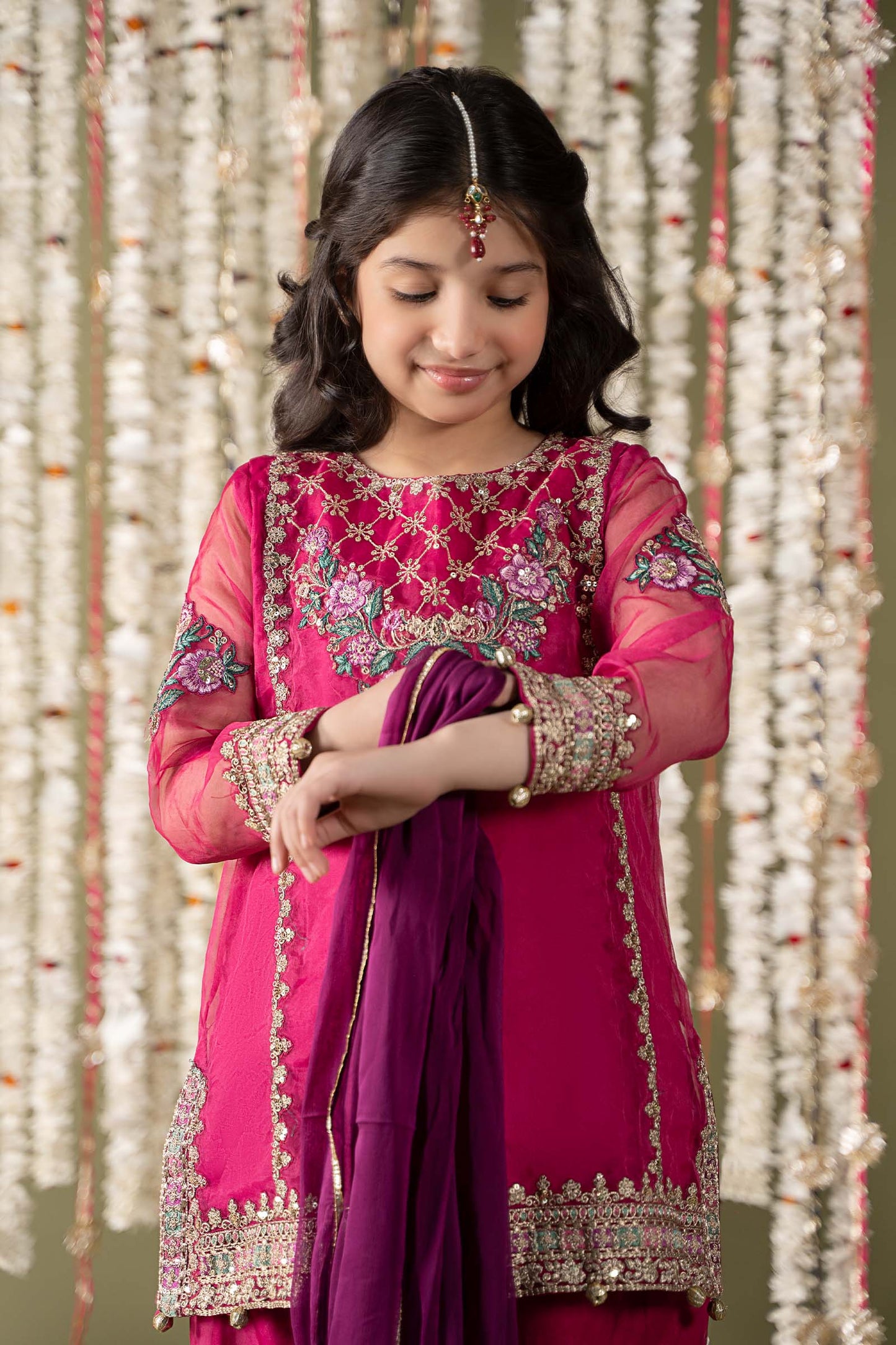 Maria B | 3 Piece Embroidered Organza Suit | MKS-EF25-16 6-Apr Pink