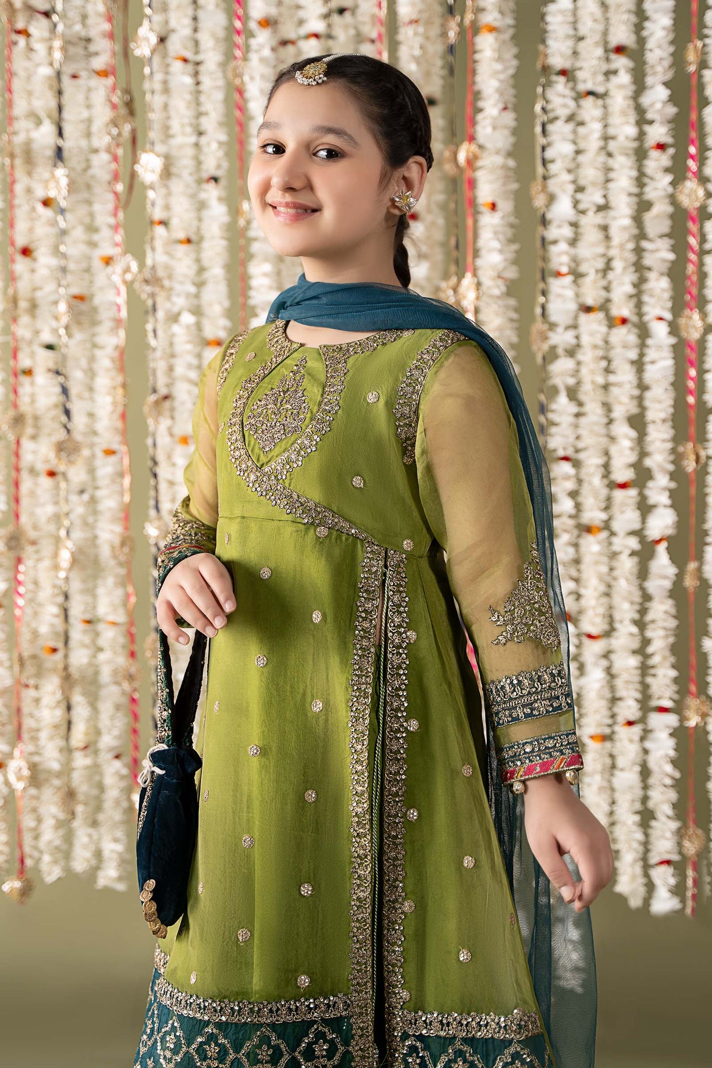 Maria B | 3 Piece Embroidered Organza Suit | MKS-EF25-21 8-Jun Green