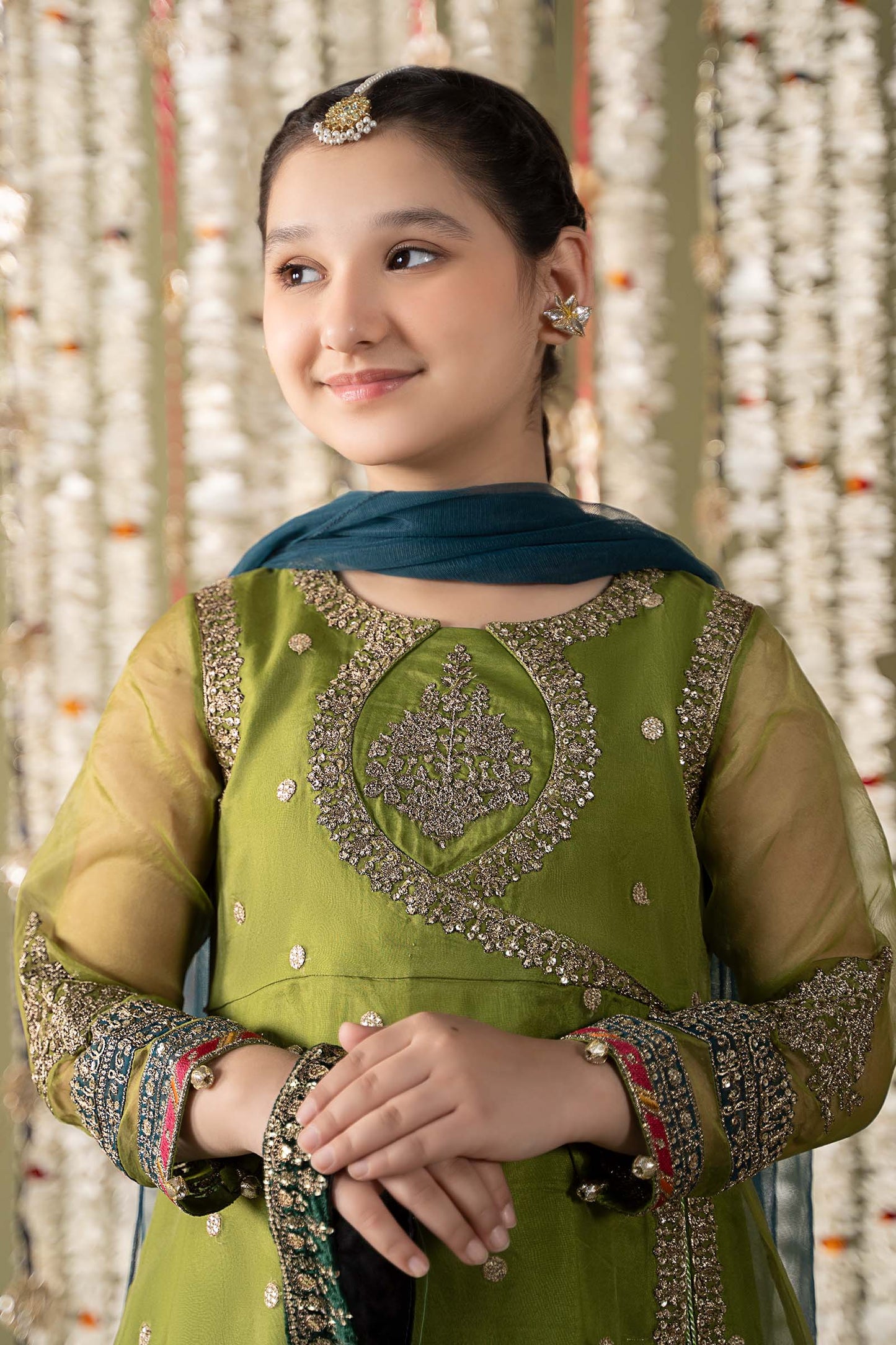Maria B | 3 Piece Embroidered Organza Suit | MKS-EF25-21 6-Apr Green