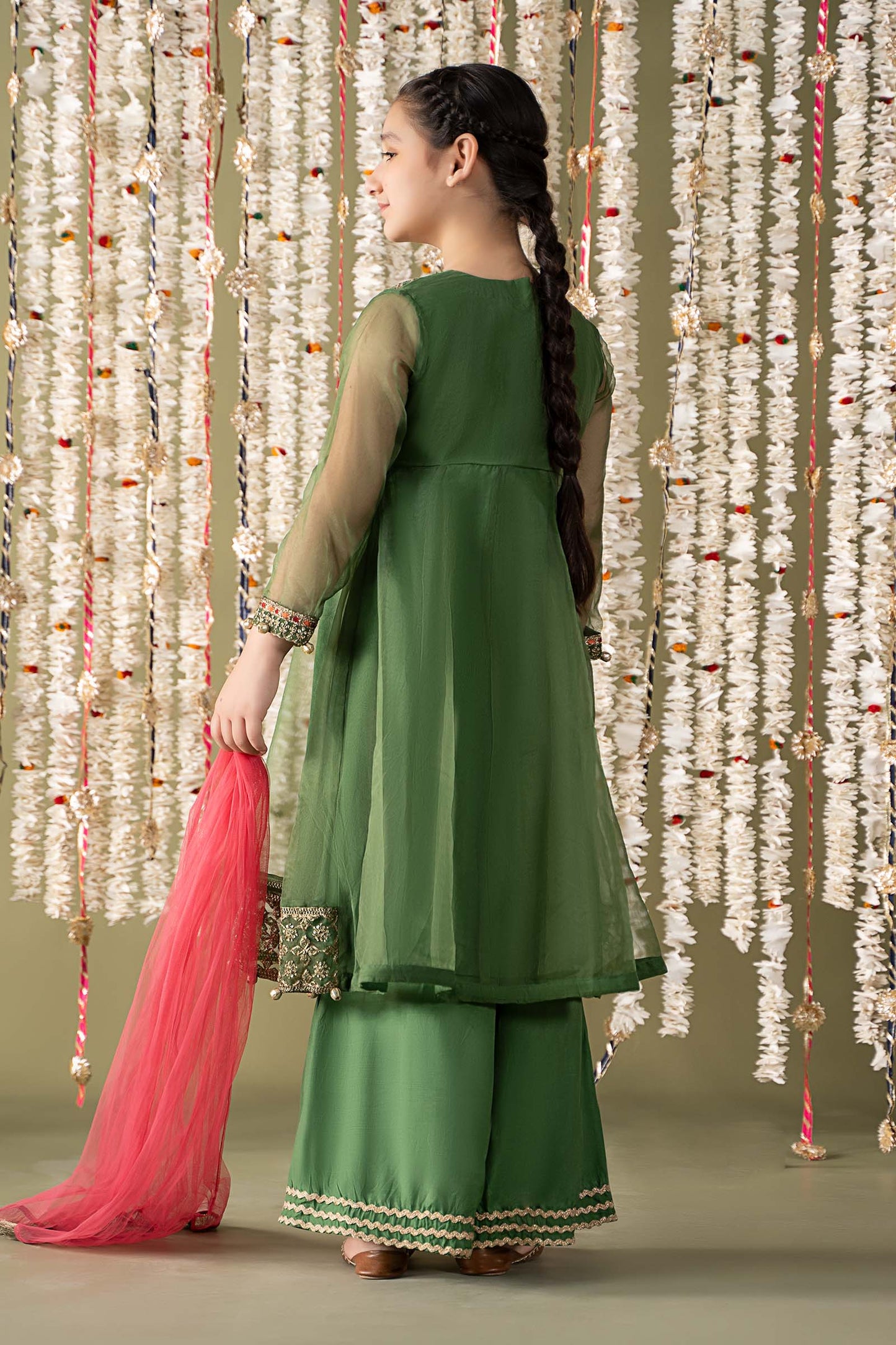 Maria B | 3 Piece Embroidered Organza Suit | MKS-EF25-32 14-Dec Green