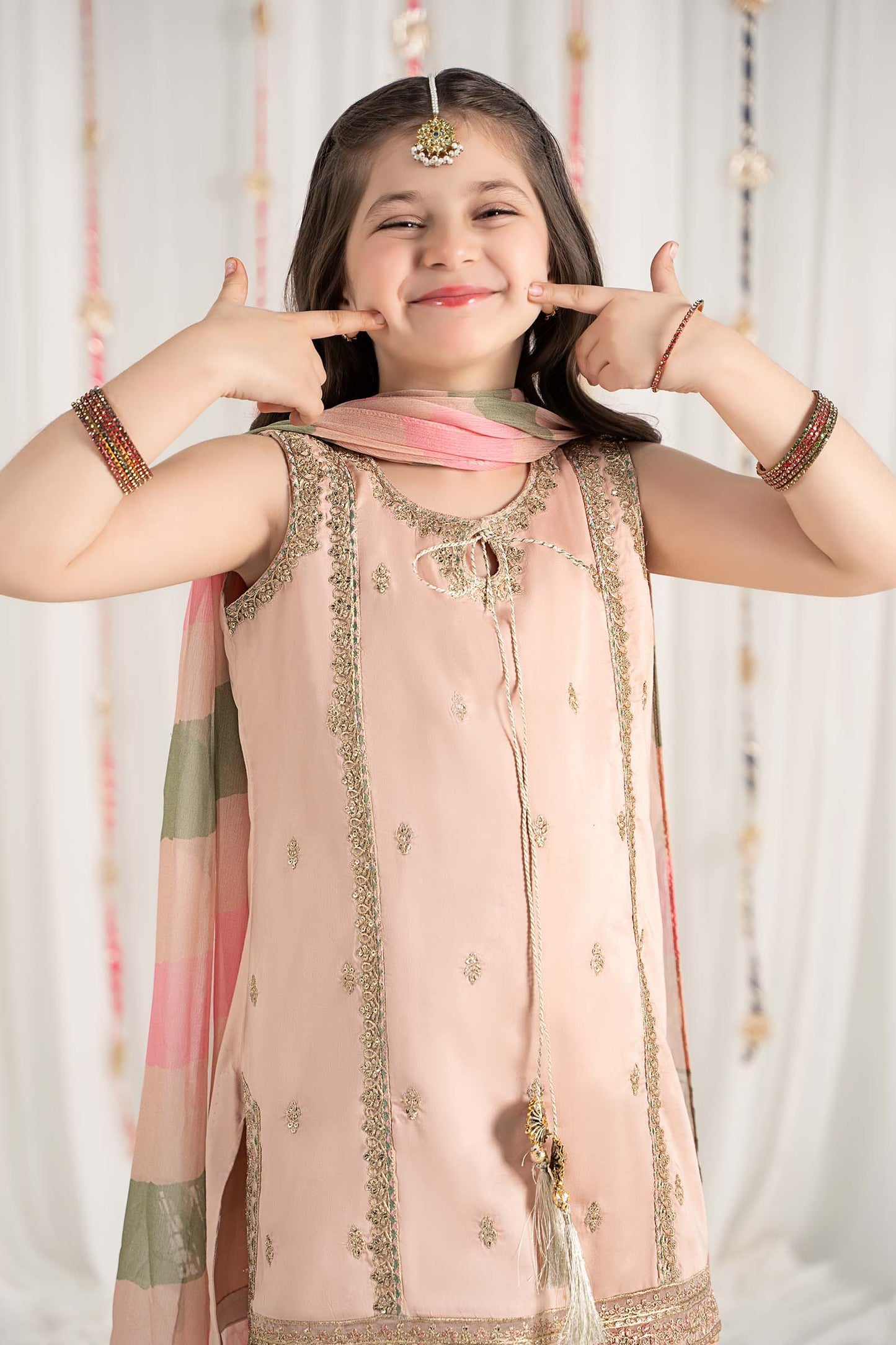 Maria B | 3 Piece Embroidered Cotton Satin Suit | MKS-EF25-35 8-Jun Pink