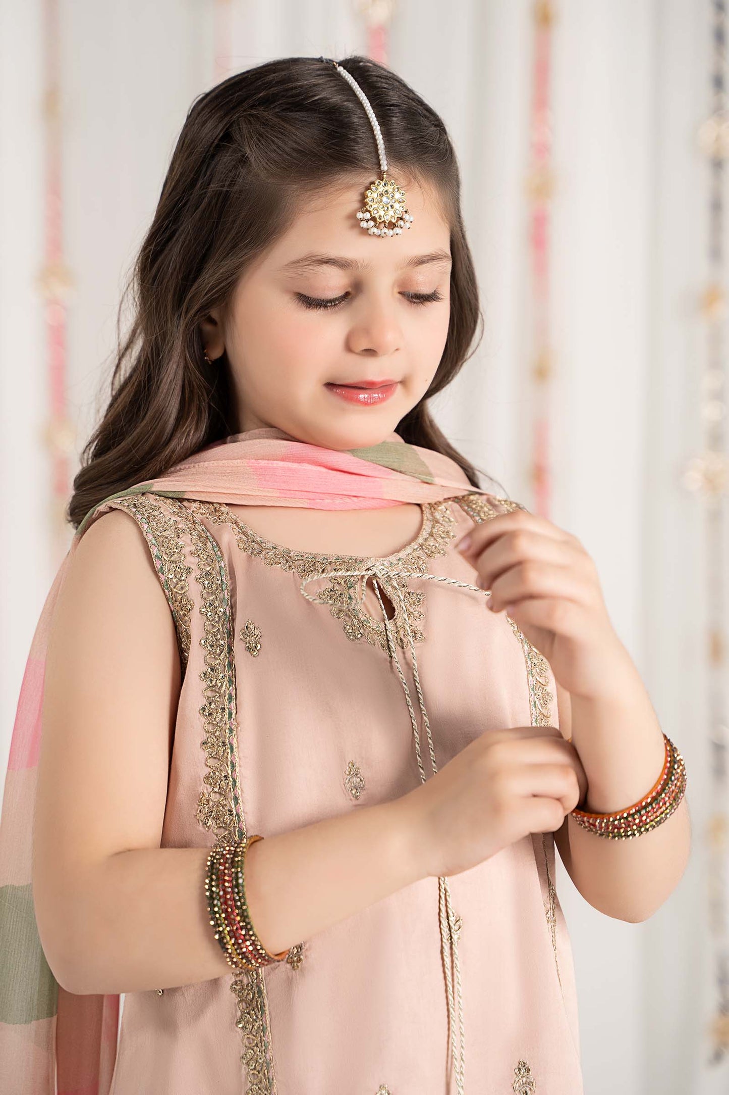 Maria B | 3 Piece Embroidered Cotton Satin Suit | MKS-EF25-35 6-Apr Pink