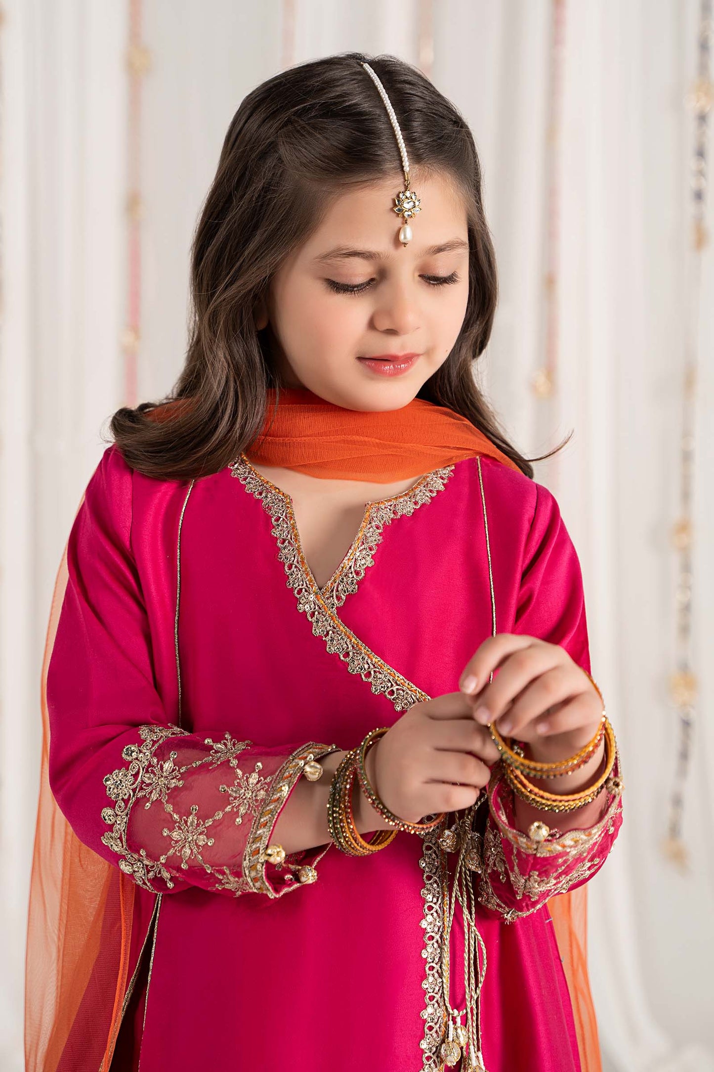 Maria B | 3 Piece Embroidered Cotton Satin Suit | MKS-EF25-41 6-Apr Pink