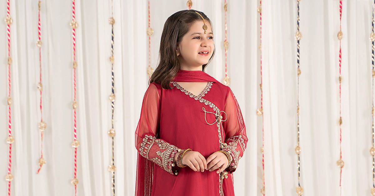 Maria B | 3 Piece Embroidered Polyester Net Suit | MKS-EF25-43