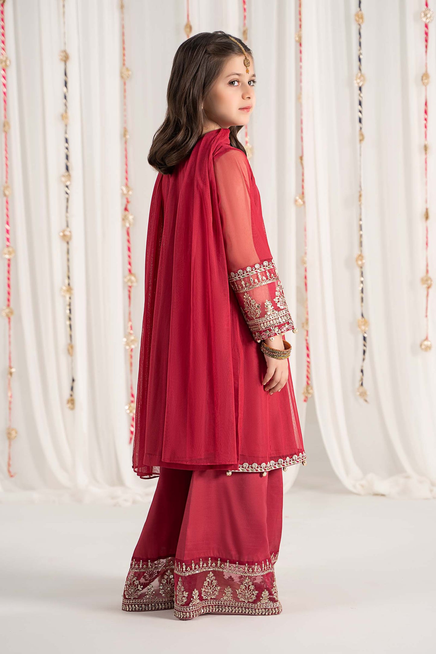 Maria B | 3 Piece Embroidered Polyester Net Suit | MKS-EF25-43