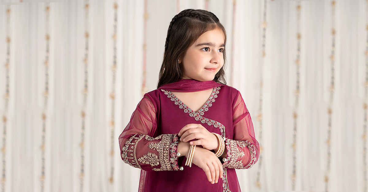 Maria B | 3 Piece Embroidered Polyester Net Suit | MKS-EF25-43