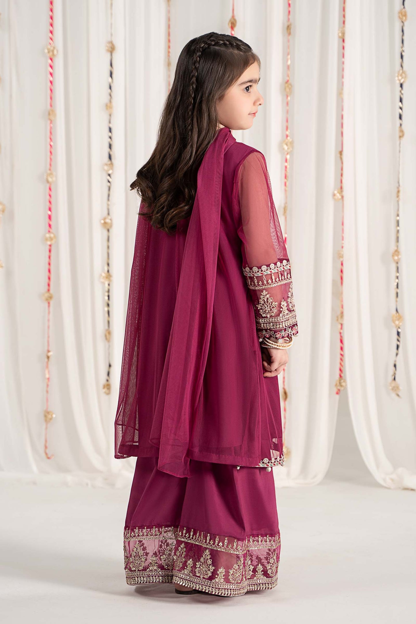 Maria B | 3 Piece Embroidered Polyester Net Suit | MKS-EF25-43