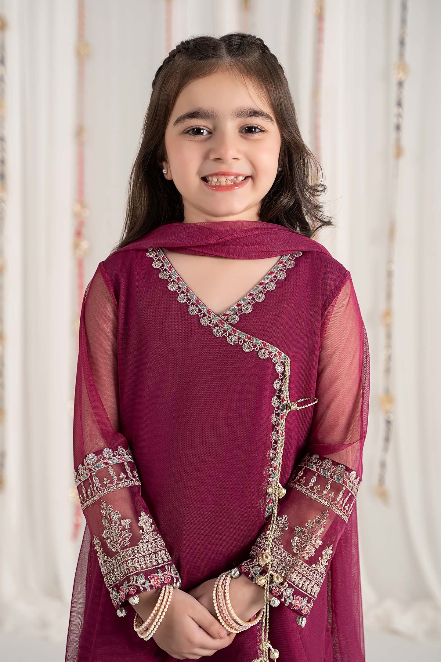 Maria B | 3 Piece Embroidered Polyester Net Suit | MKS-EF25-43 6-Apr Purple