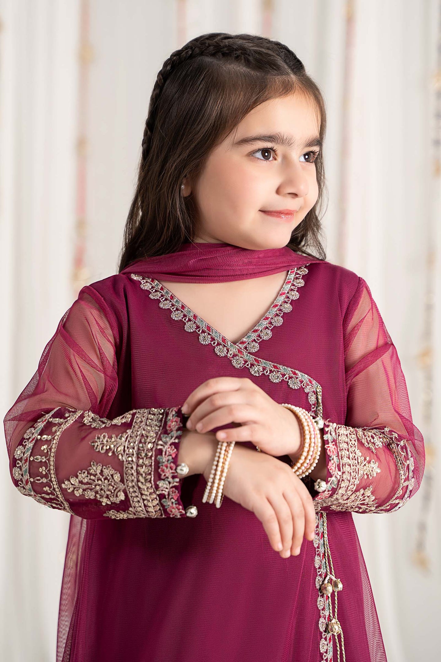 Maria B | 3 Piece Embroidered Polyester Net Suit | MKS-EF25-43 8-Jun Purple