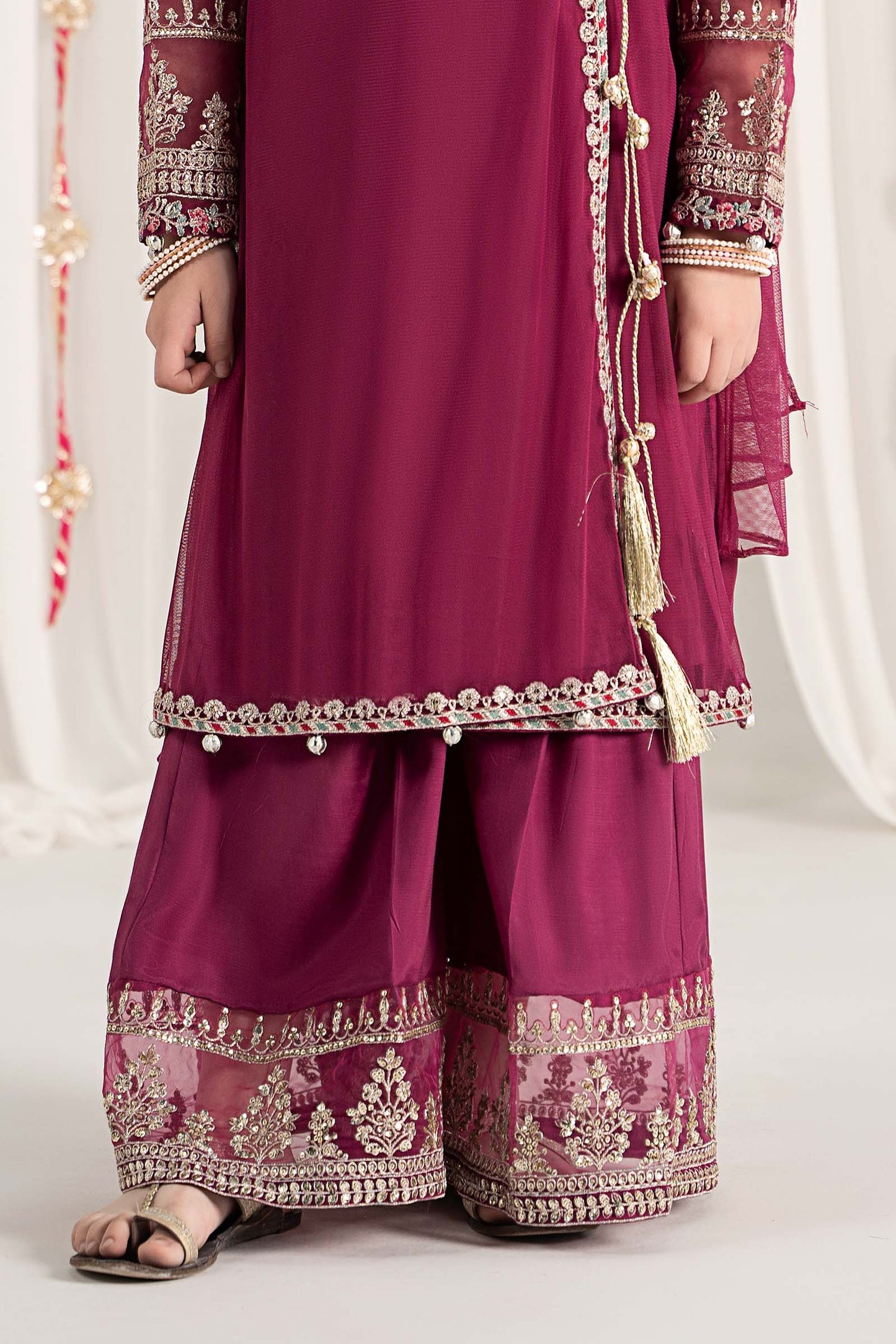 Maria B | 3 Piece Embroidered Polyester Net Suit | MKS-EF25-43 12-Oct Purple