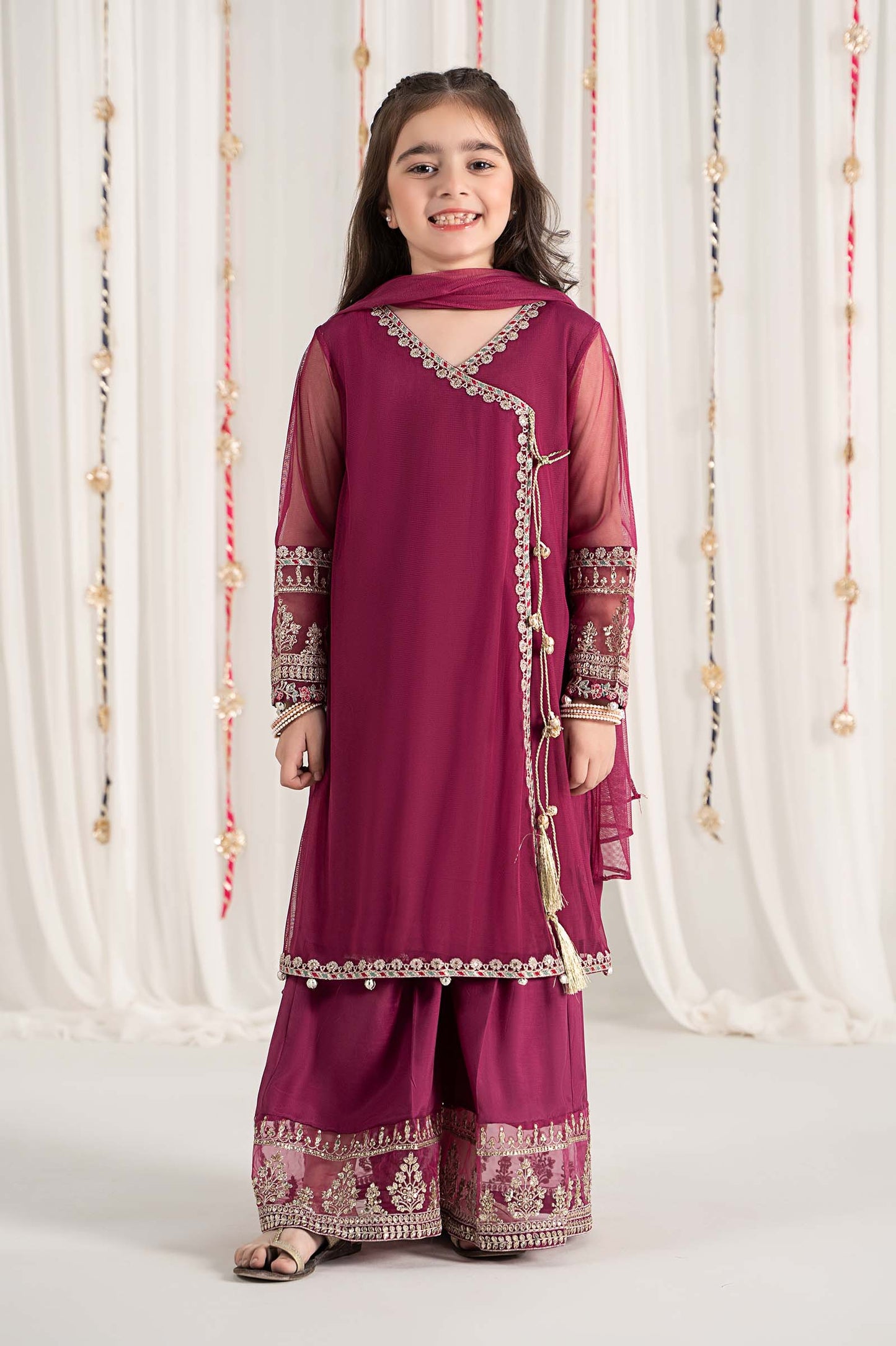 Maria B | 3 Piece Embroidered Polyester Net Suit | MKS-EF25-43 4-Feb Purple
