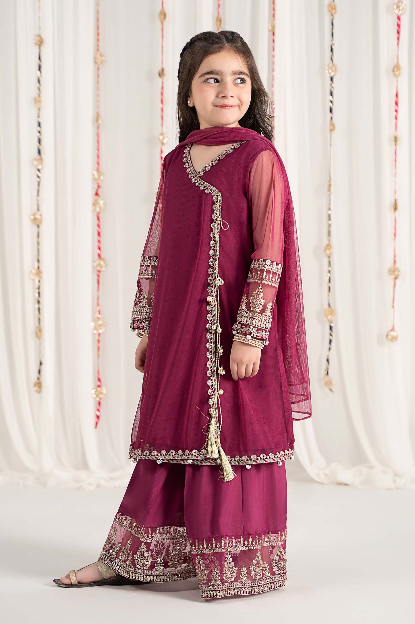 Maria B | 3 Piece Embroidered Polyester Net Suit | MKS-EF25-43 14-Dec Purple