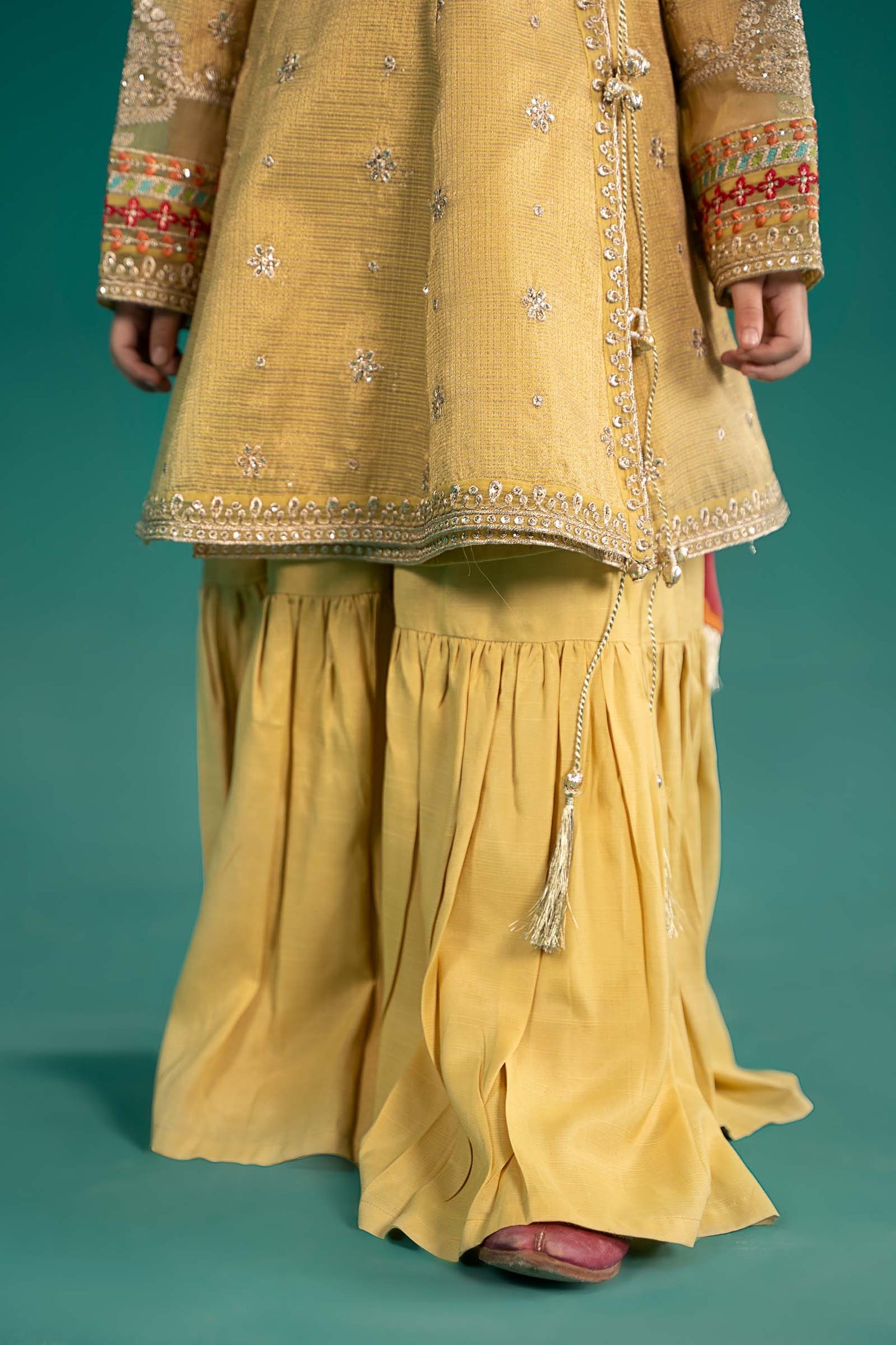 Maria B | 3 Piece Embroidered Cotton Zari Net Suit | MKS-EF25-46 12-Oct Yellow