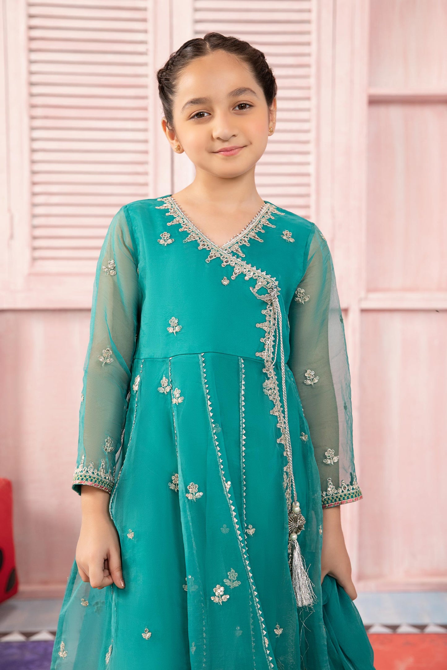 Maria B | 3 Piece Embroidered Organza Suit | MKS-PF24-01 6-Apr Ferozi