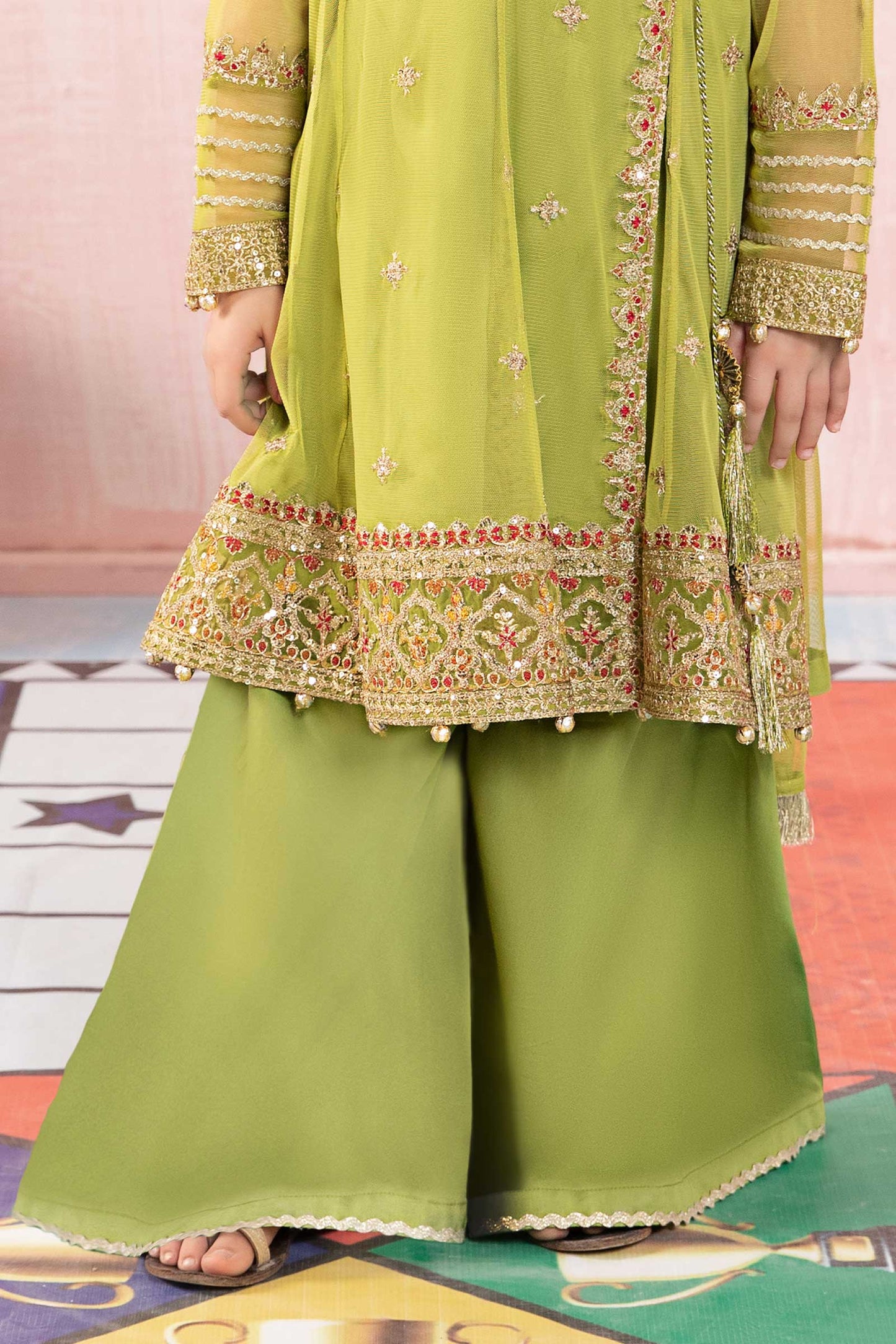 Maria B | 3 Piece Embroidered Net Suit | MKS-PF24-05 10-Aug Green