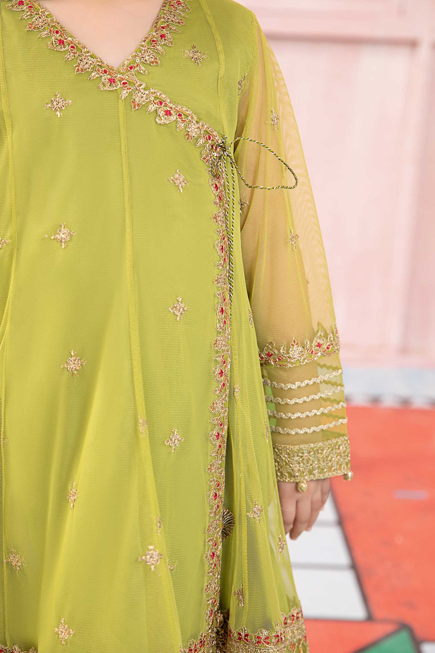 Maria B | 3 Piece Embroidered Net Suit | MKS-PF24-05 8-Jun Green