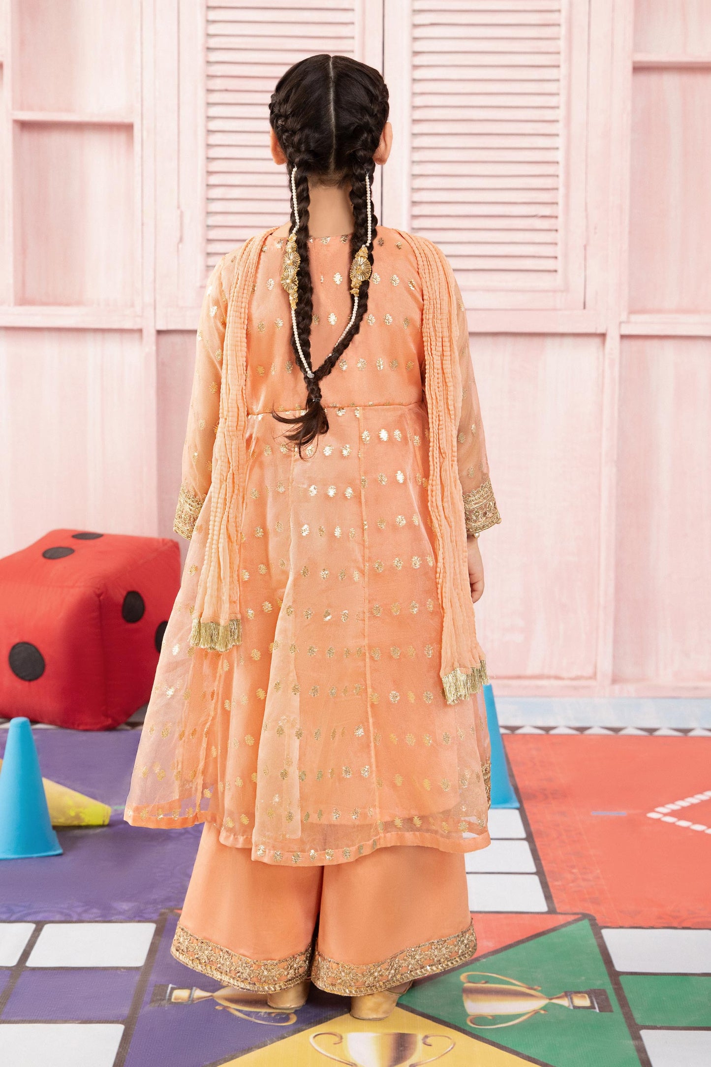 Maria B | 3 Piece Embroidered Organza Suit | MKS-PF24-07 14-Dec Pink