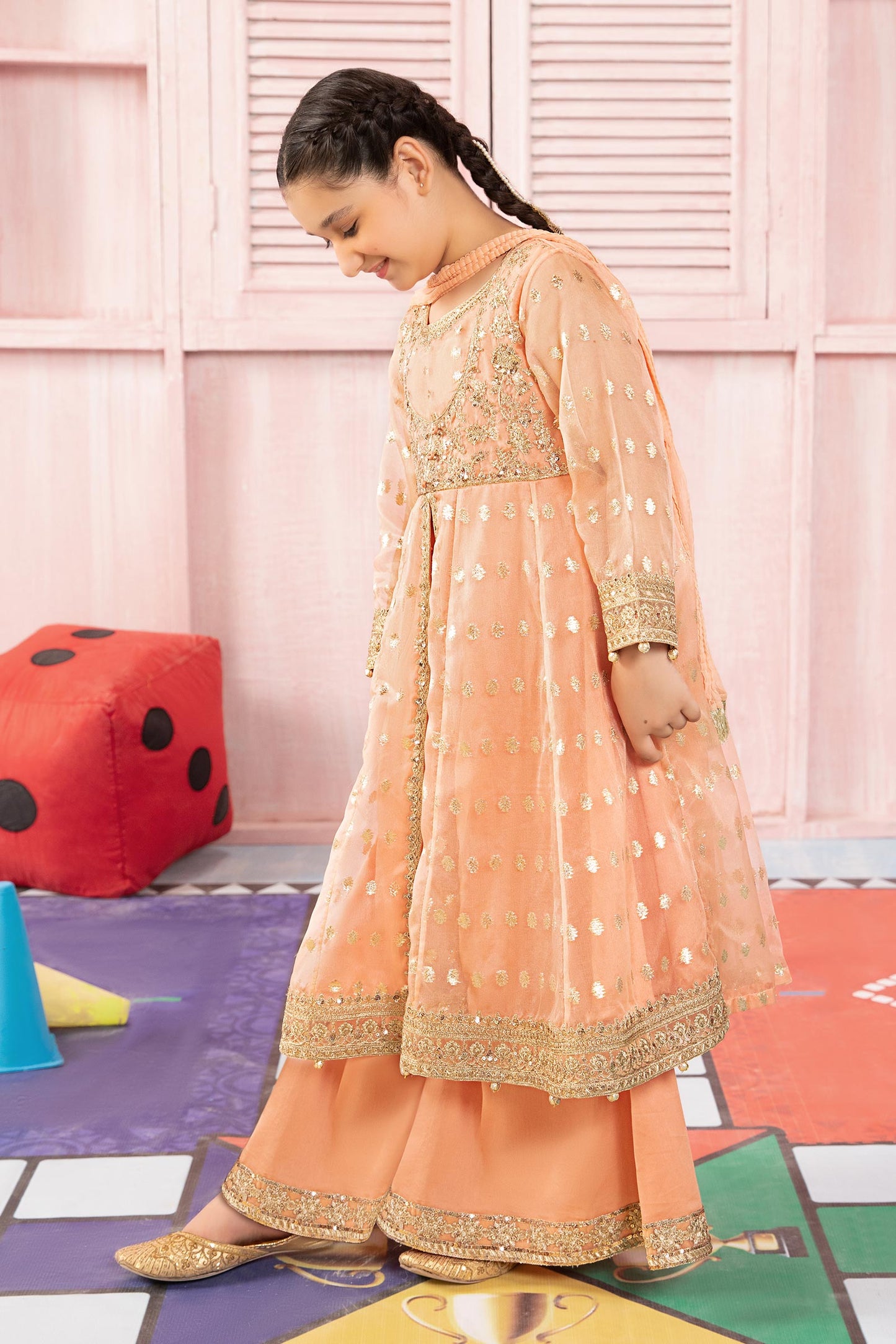 Maria B | 3 Piece Embroidered Organza Suit | MKS-PF24-07 12-Oct Pink