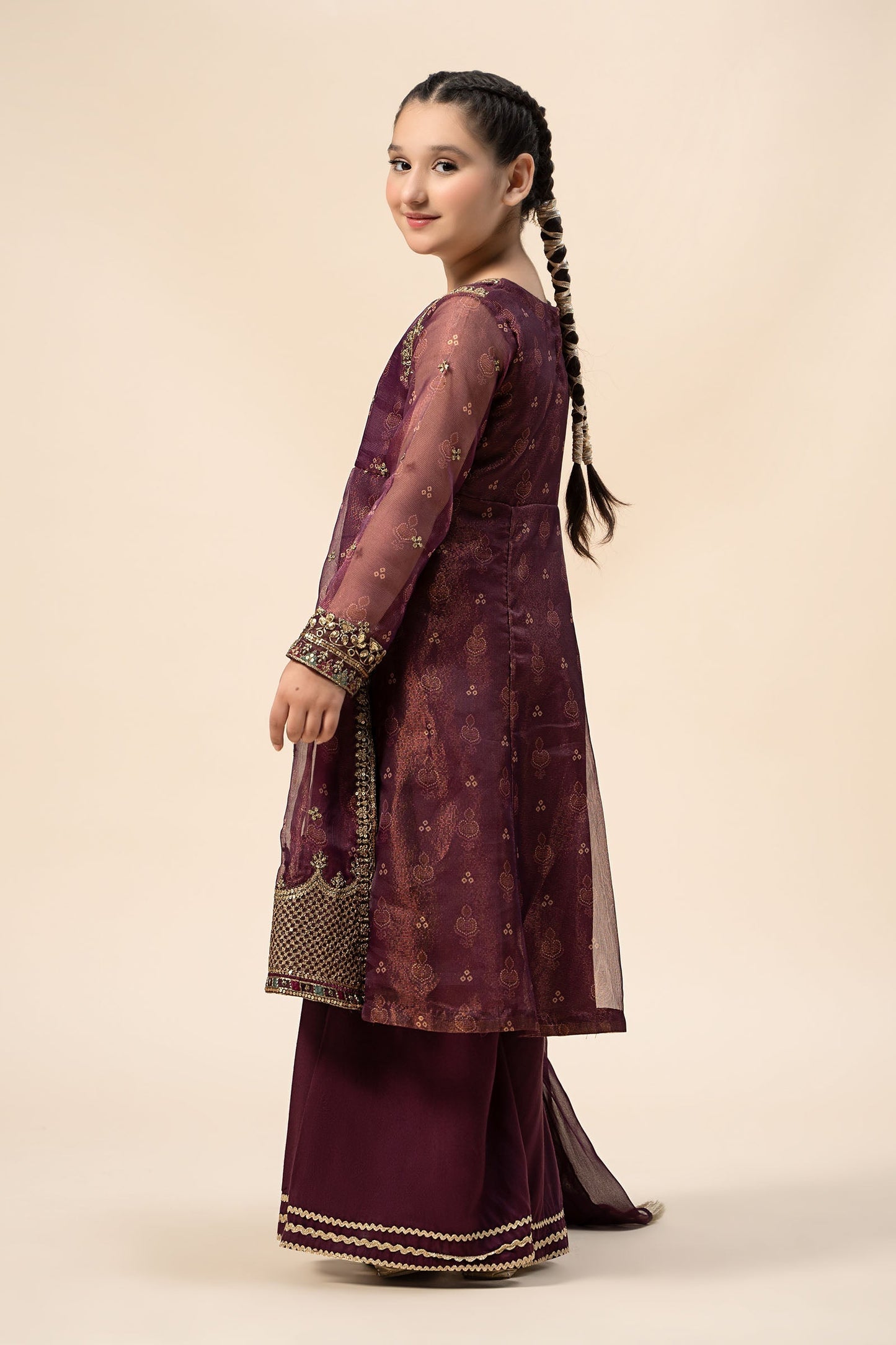 Maria B | 3 Piece Embroidered Cotton Net Suit | MKS-W24-01 12-Oct Purple