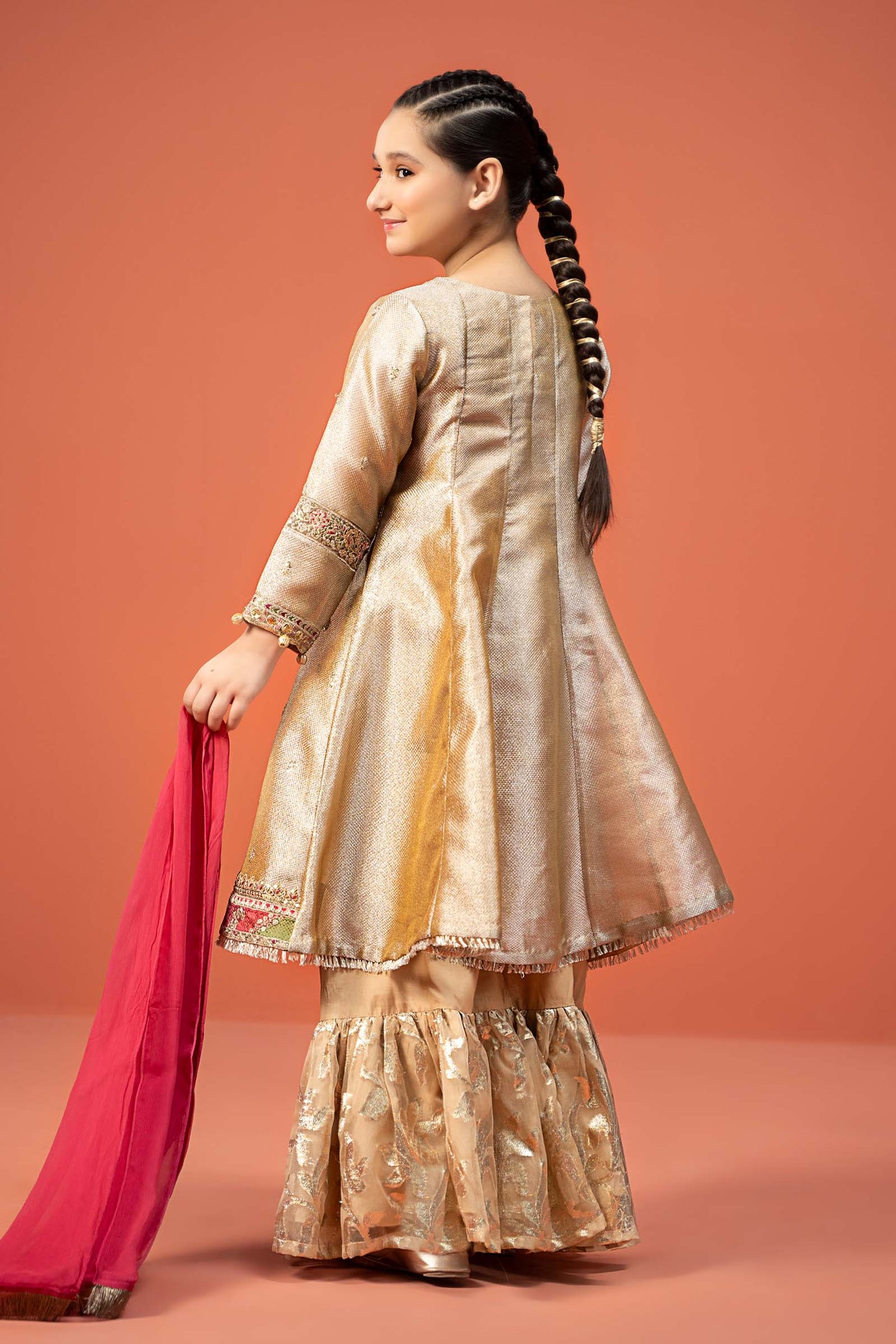 Maria B | 3 Piece Embroidered Zari jacquard Suit | MKS-W24-03 14-Dec Gold