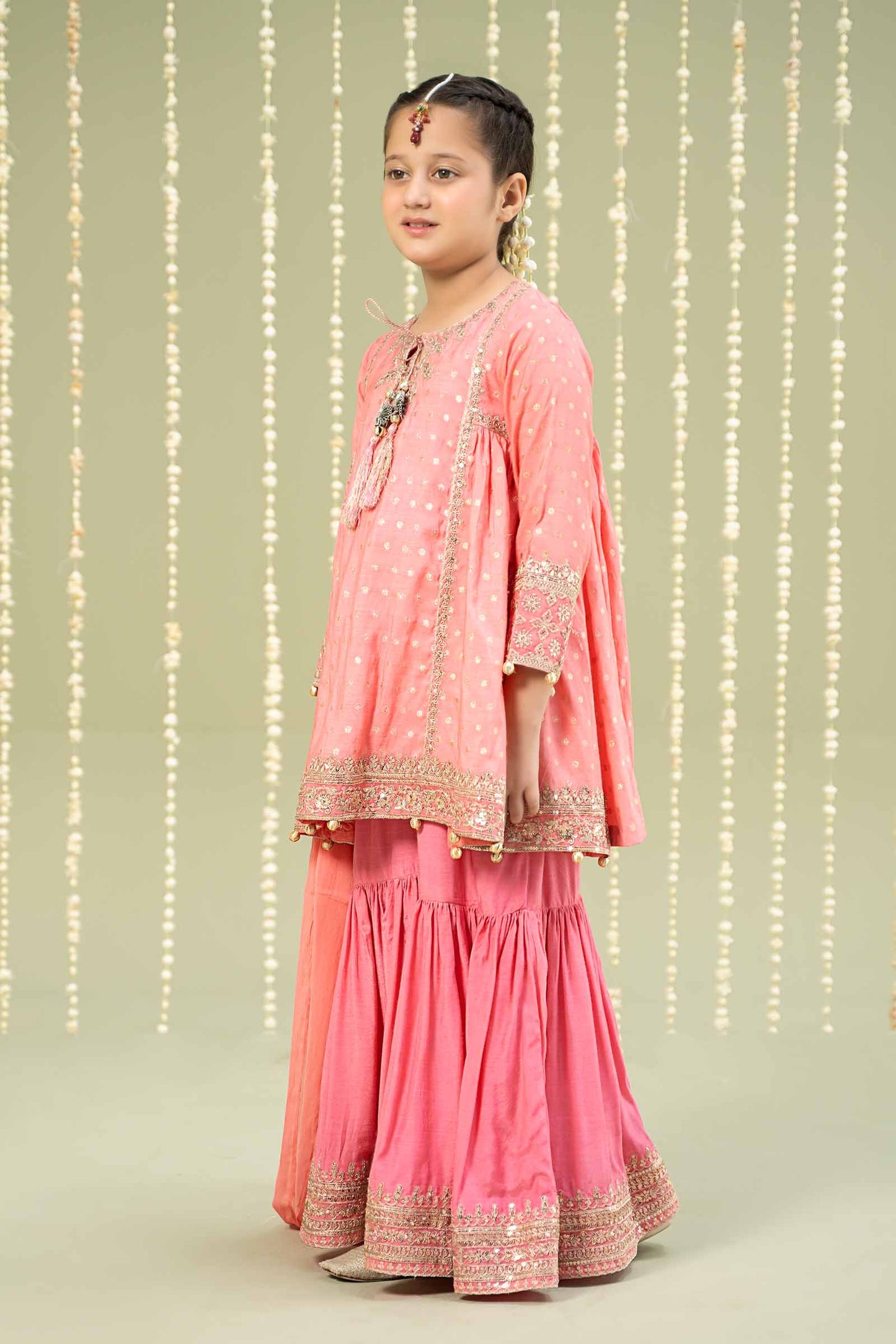 Maria B | 3 Piece Embroidered Paper Cotton Lurex Suit | MKS-W24-11 8-Jun Pink