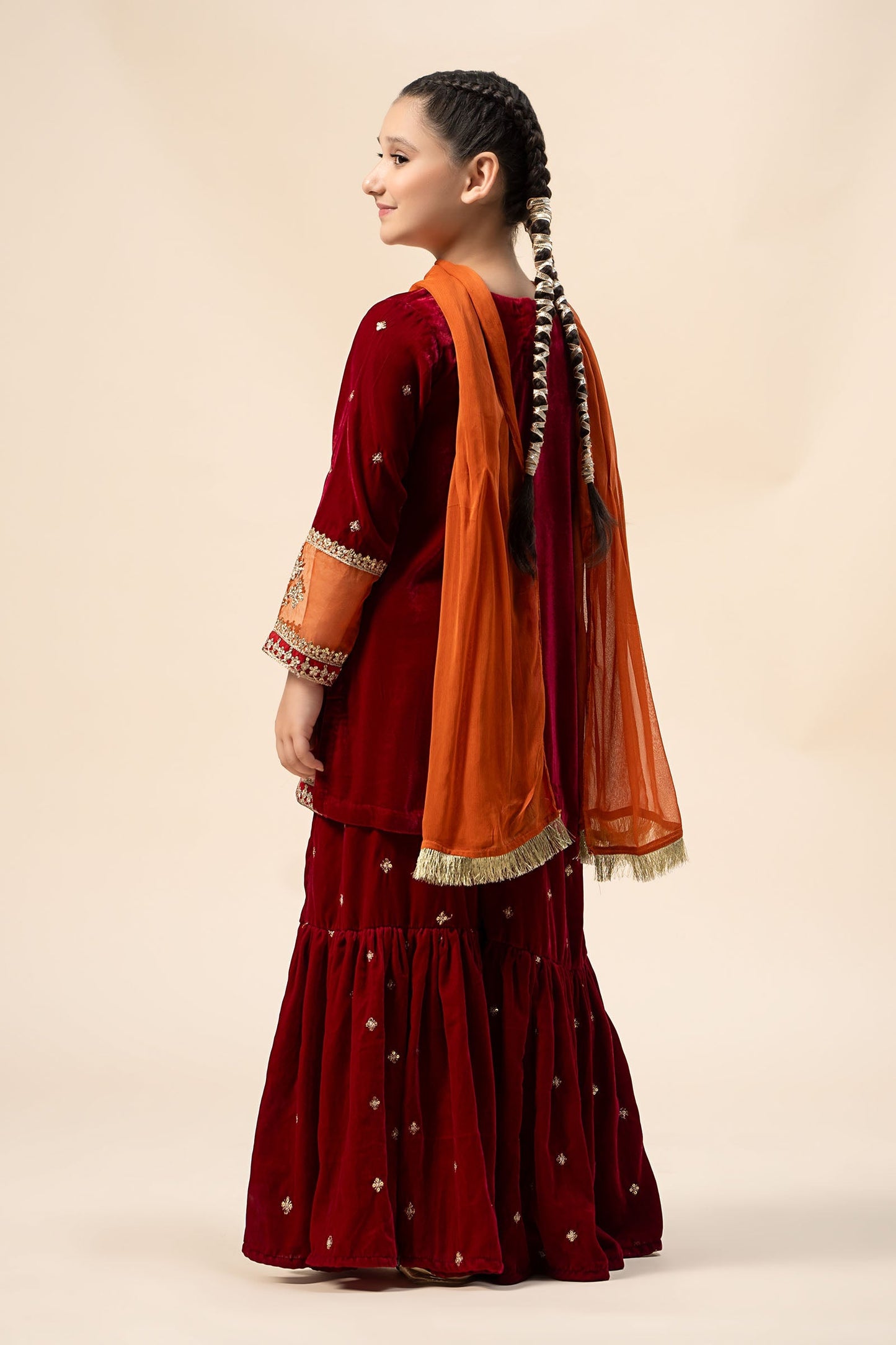 Maria B | 3 Piece Embroidered Velvet Suit | MKS-W24-16 12-Oct Pink