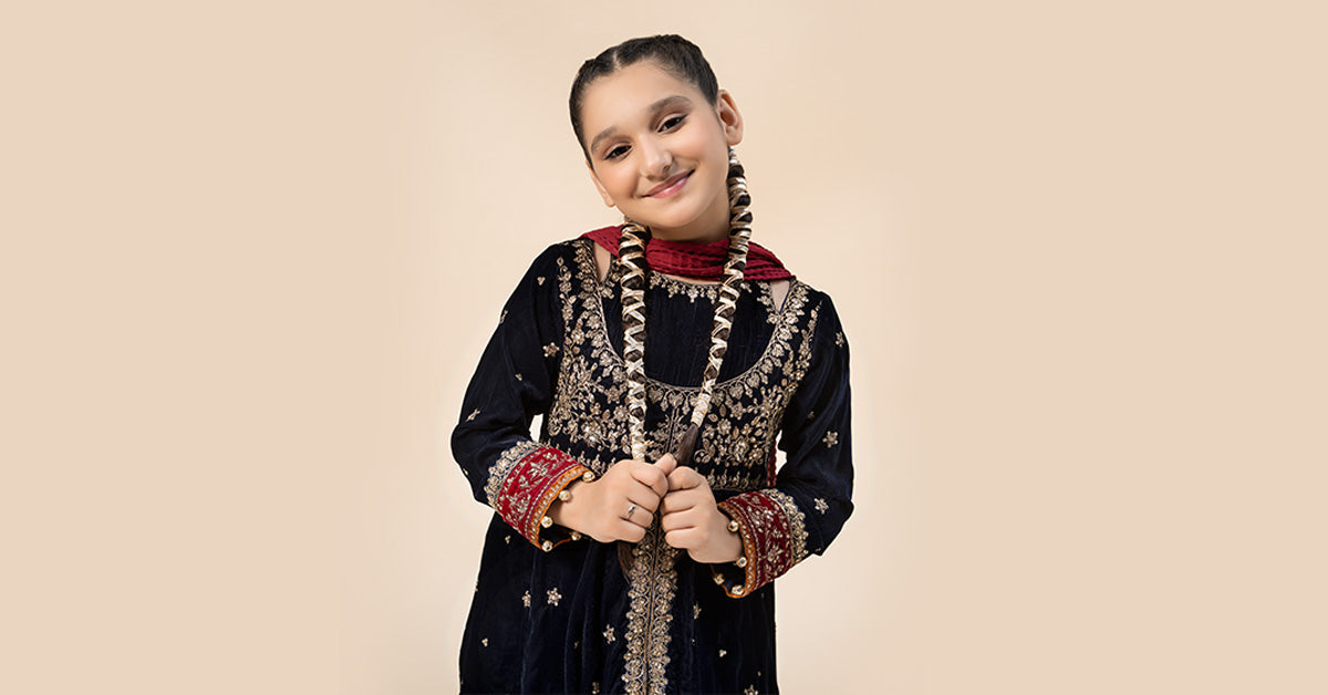Maria B | 3 Piece Embroidered Velvet Suit | MKS-W24-17