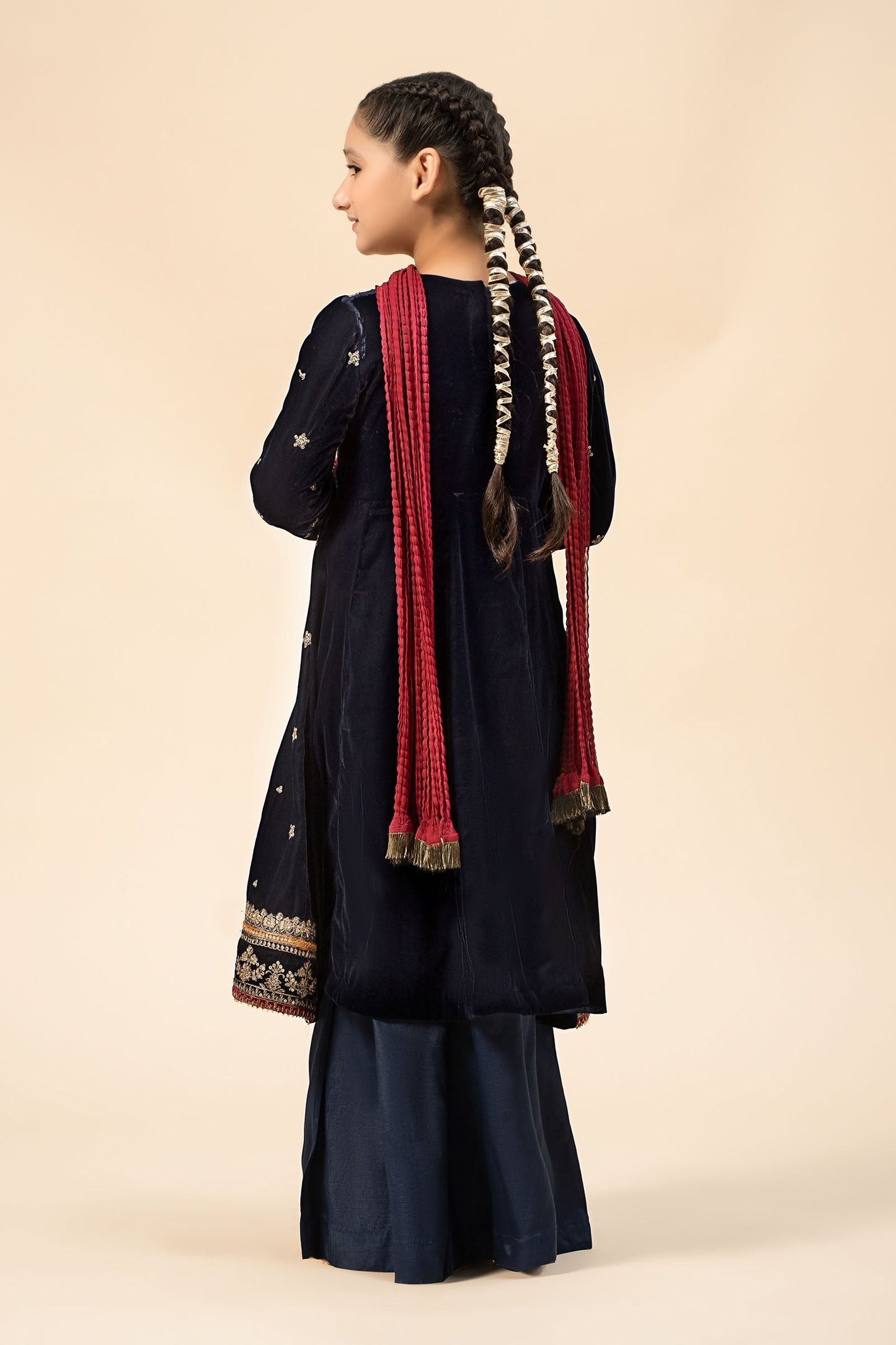 Maria B | 3 Piece Embroidered Velvet Suit | MKS-W24-17 14-Dec Blue