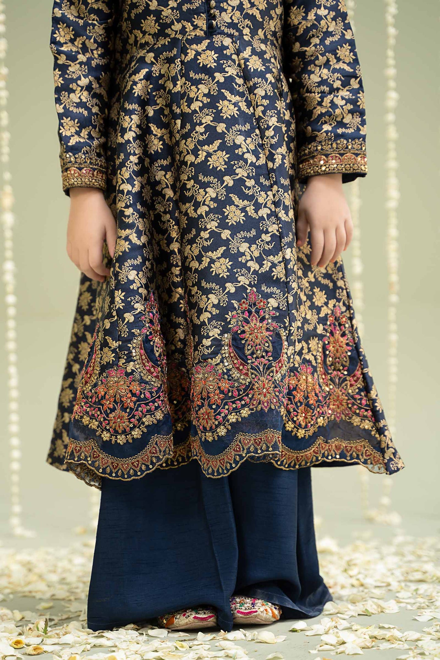 Maria B | 3 Piece Embroidered Jamawar Suit | MKS-W24-30 8-Jun Blue