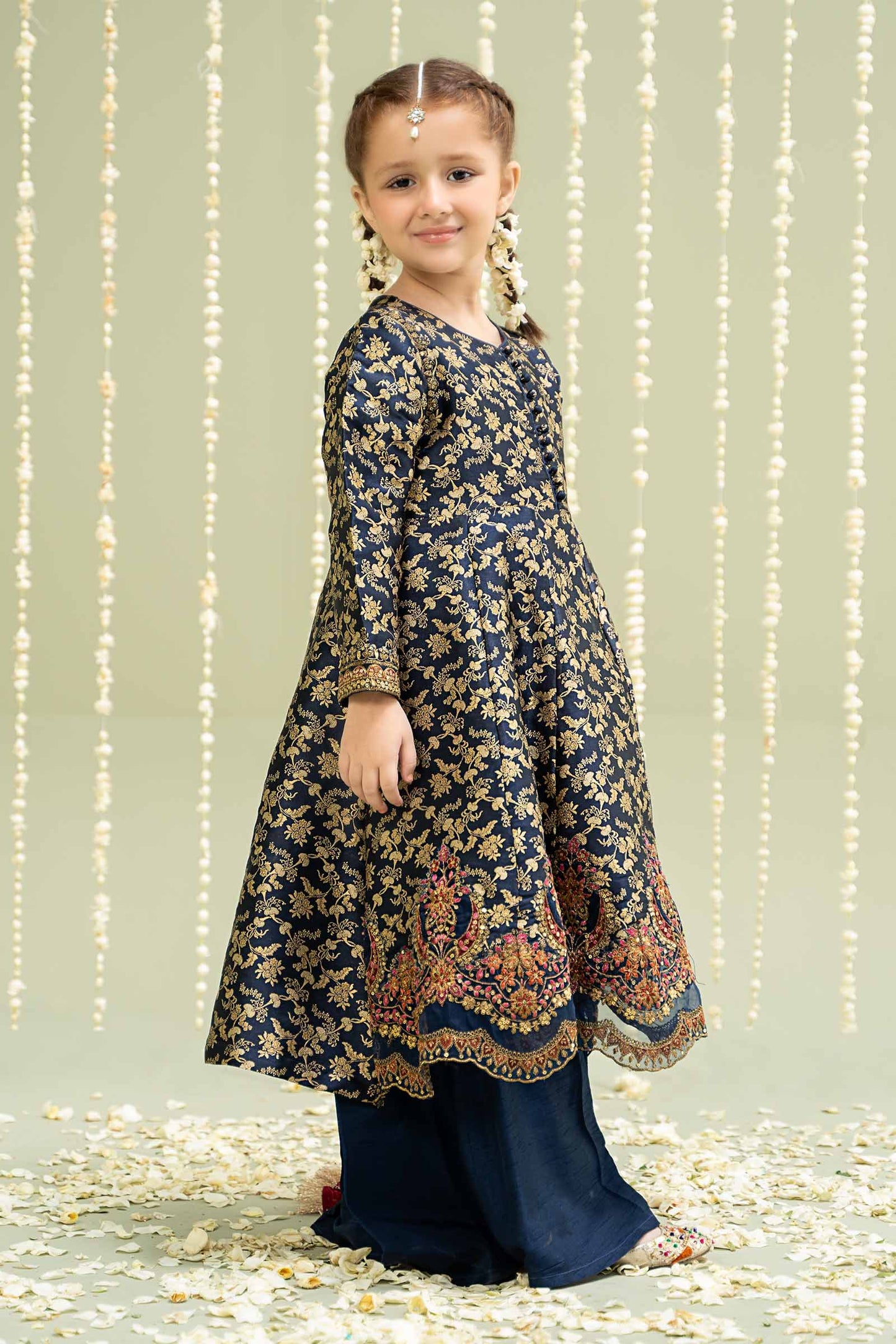 Maria B | 3 Piece Embroidered Jamawar Suit | MKS-W24-30 10-Aug Blue