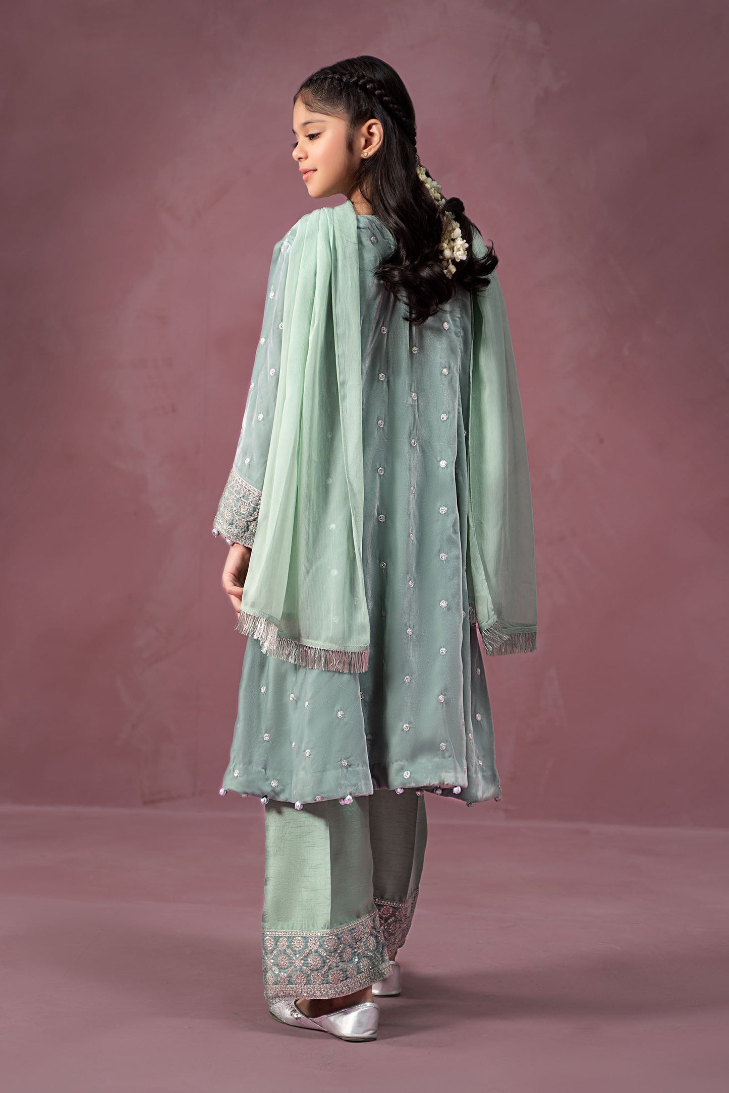 Maria B | 3 Piece Embroidered Velvet Suit | MKS-W24-38 14-Dec Green