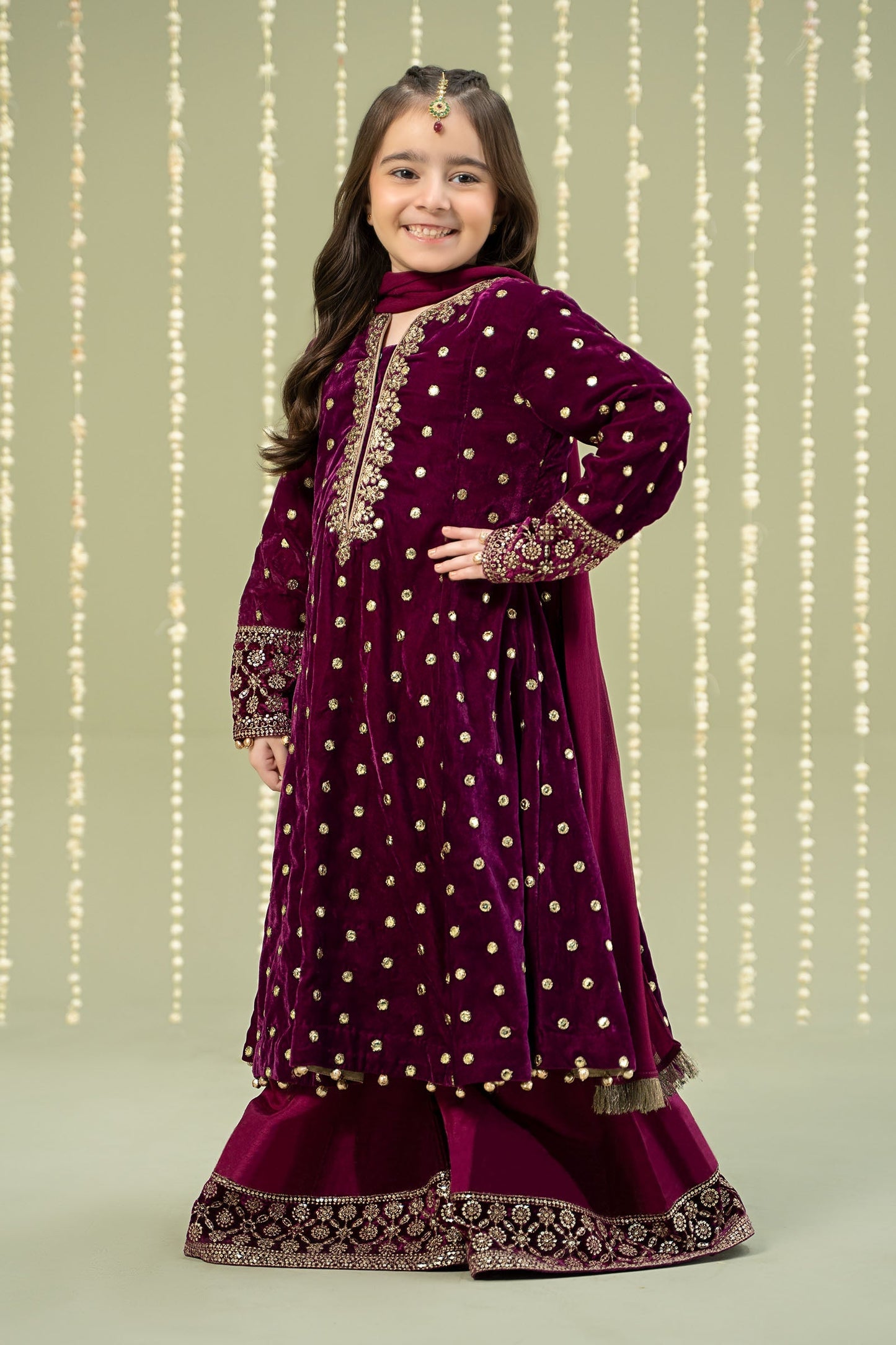 Maria B | 3 Piece Embroidered Velvet Suit | MKS-W24-38 10-Aug Purple