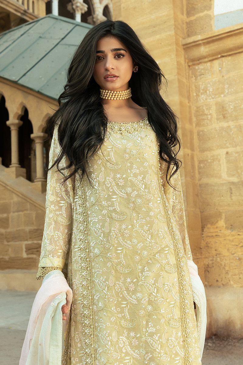 Mushq | Saugaat City of Lights | Faryal Custom Size Pastel Yellow Cotton Net