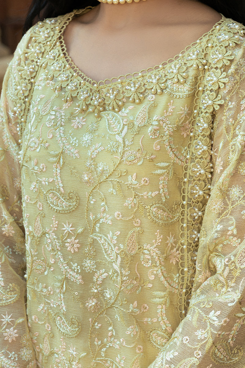 Mushq | Saugaat City of Lights | Faryal XL Pastel Yellow Cotton Net