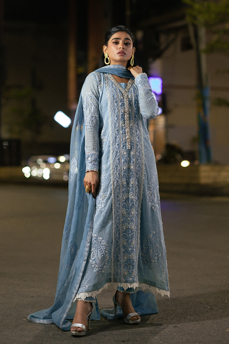 Mushq | Saugaat City of Lights | Umeed S Pale Sky Blue Cotton Net