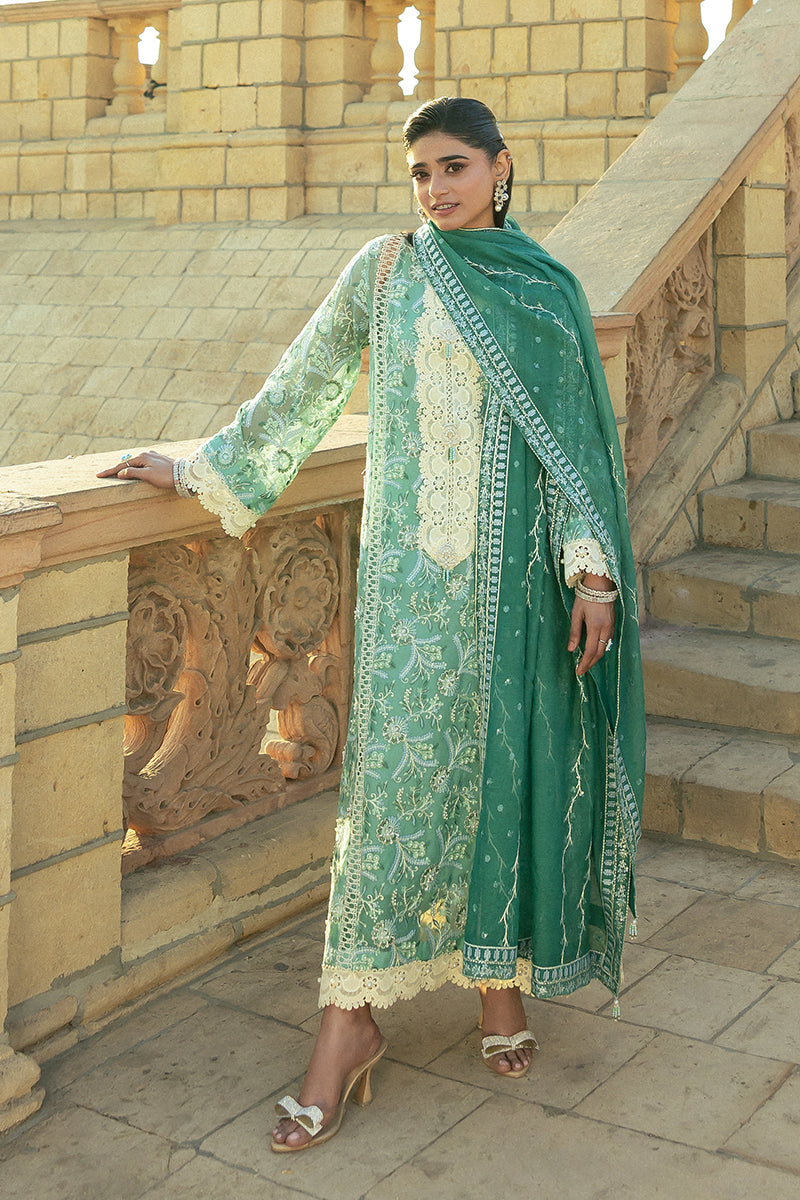 Mushq | Saugaat City of Lights | Irsa XL Teal Gray Cotton Net