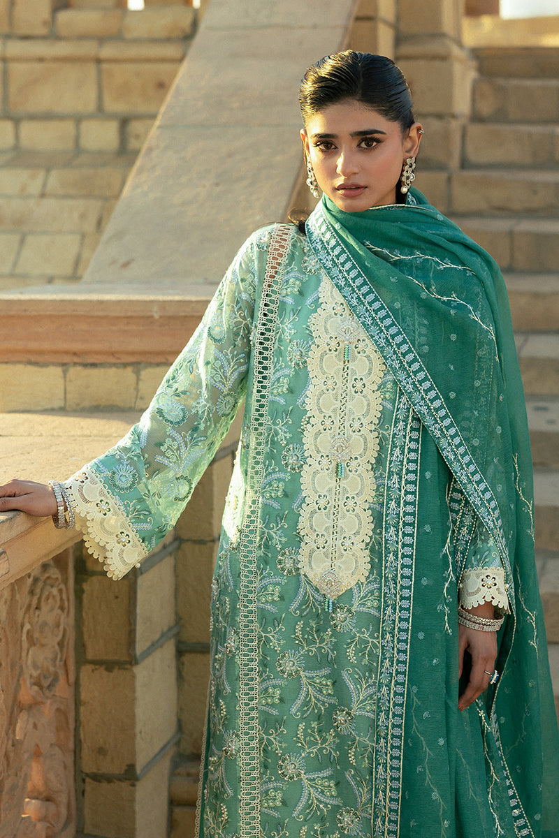 Mushq | Saugaat City of Lights | Irsa M Teal Gray Cotton Net