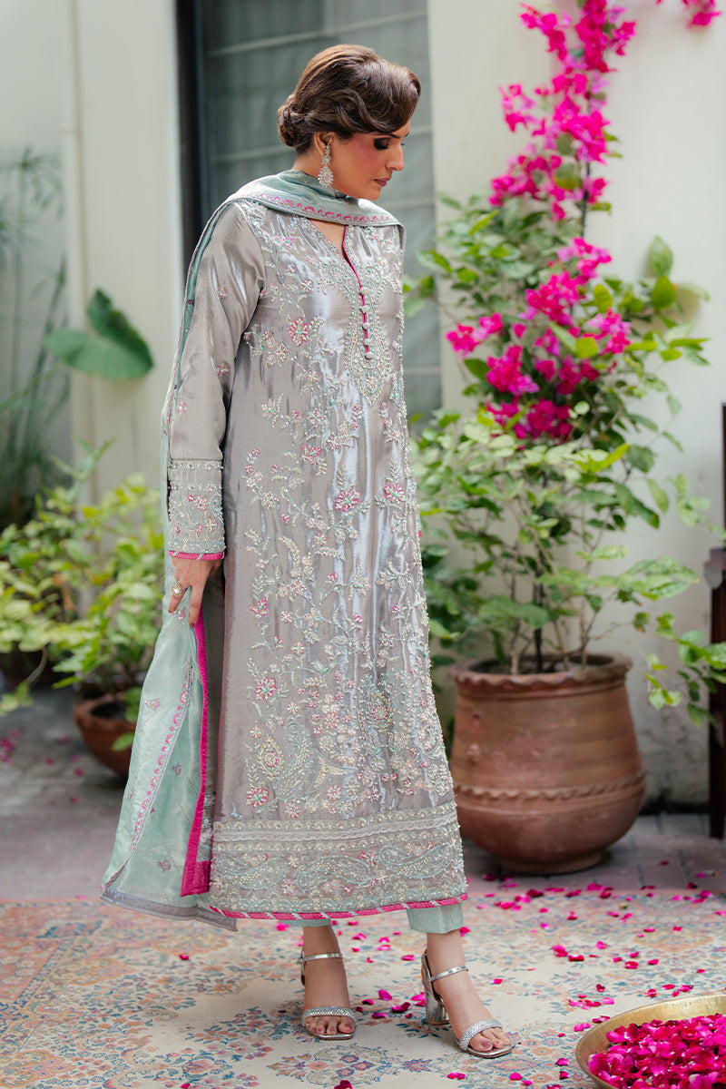Mushq | Sunehri Resham Edit | RESHAM L Silver Satin Zari