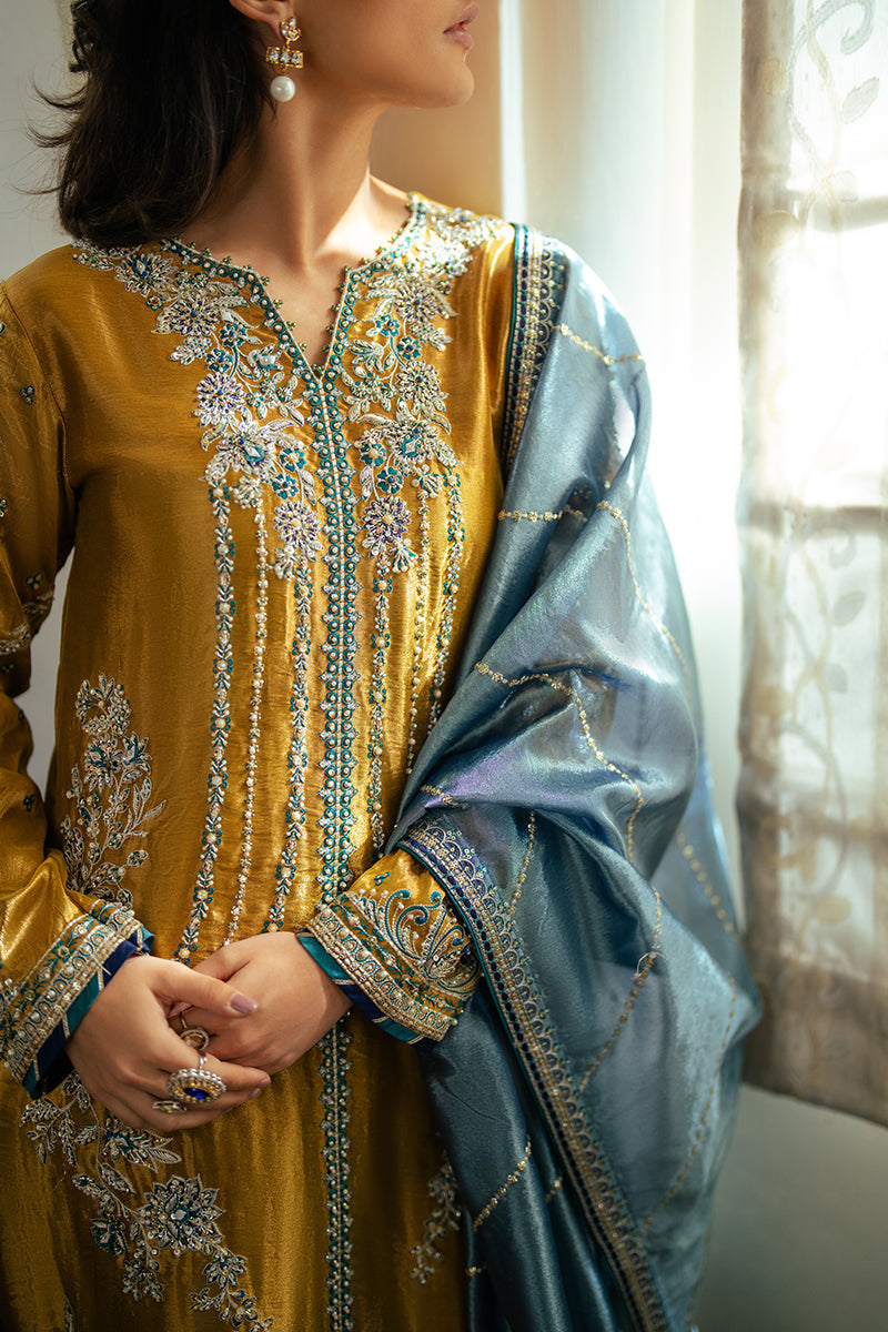 Mushq | Sunehri Resham Edit | ZOYA M Golden Satin Zari