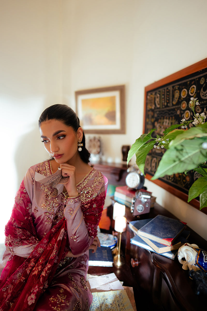 Mushq | Sunehri Resham Edit | MAHEEN L White Satin Zari