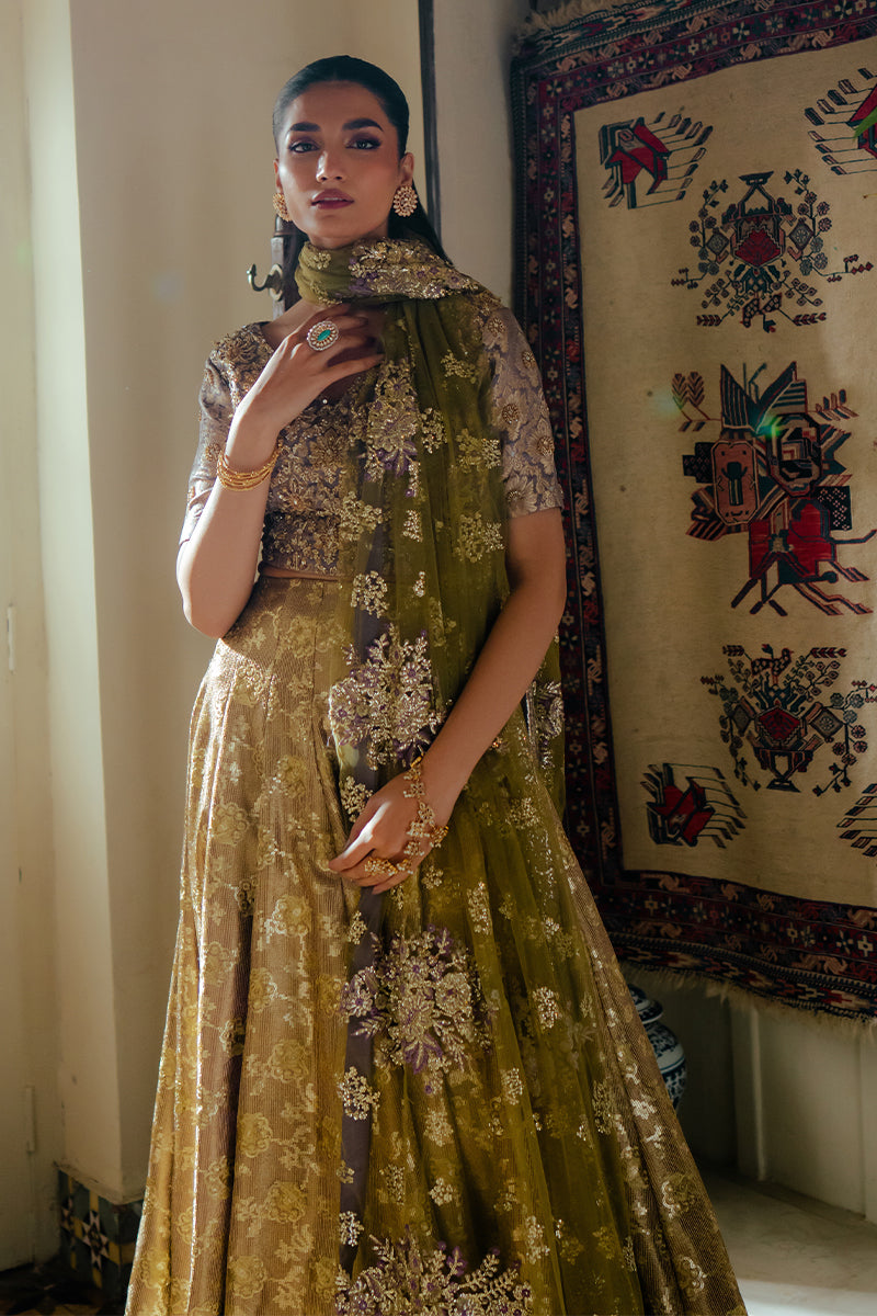 Mushq | Sunehri Resham Edit | ELMA M Lavender Satin Zari