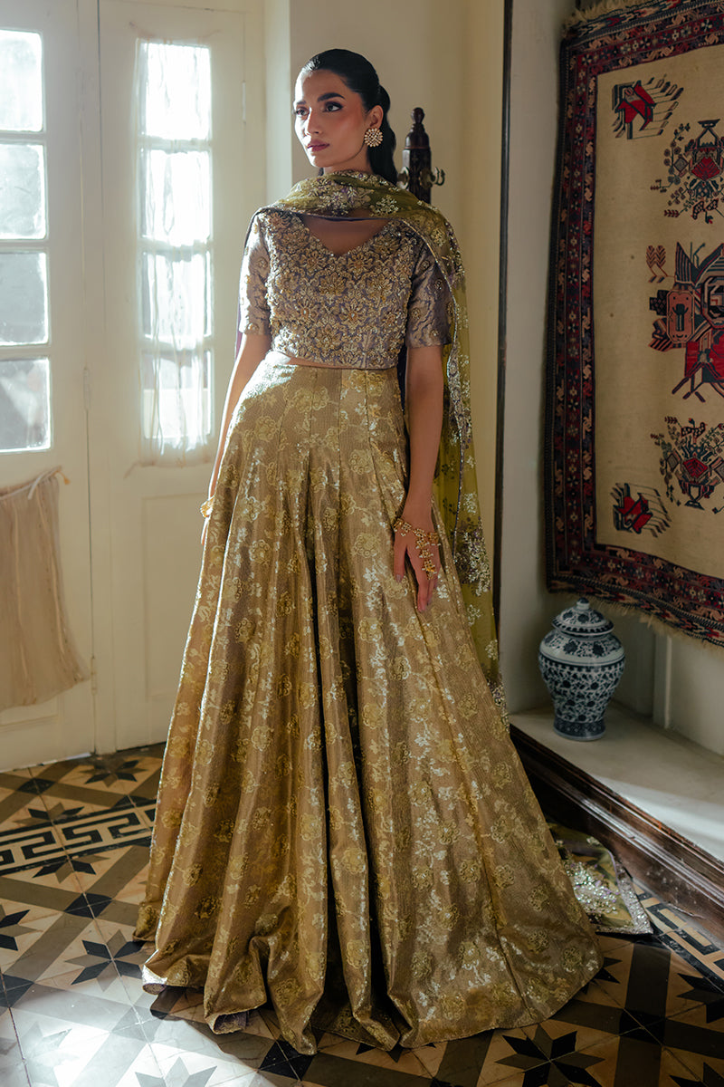 Mushq | Sunehri Resham Edit | ELMA L Lavender Satin Zari