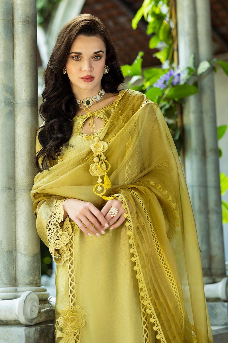 Mushq | Euphoria Eid Pret | Jules Custom Size Olive Jacquard