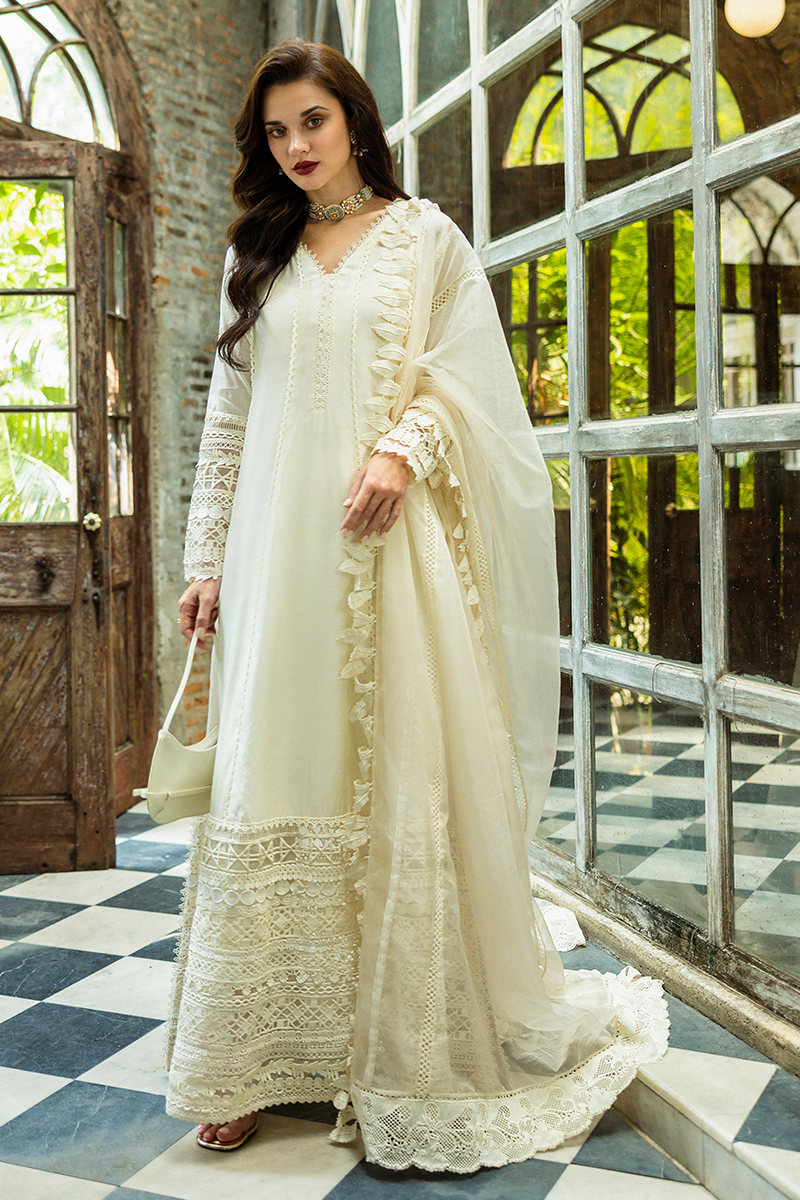 Mushq | Euphoria Eid Pret | Quinn XS White Pure Spench Silk