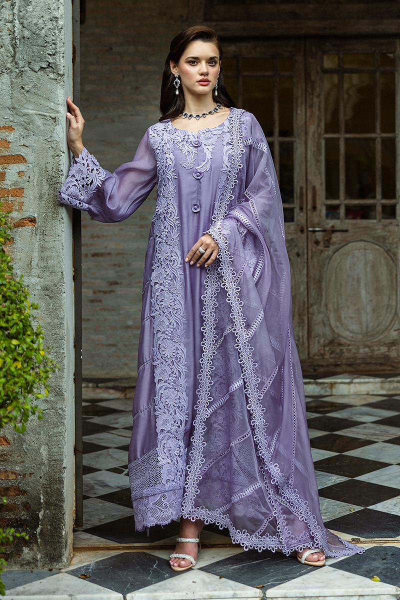 Mushq | Euphoria Eid Pret | Marienne S Lavender Pure Spench Silk