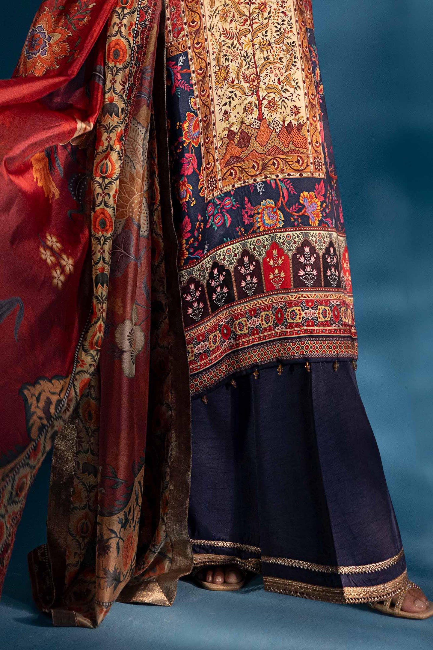 Maria B | Pre fall Dresses | MPS-W25-08 R - Pakistani Designer Dress - by Maria B - Type : Ladies Clothes - 100% Original at Saira Sultan
