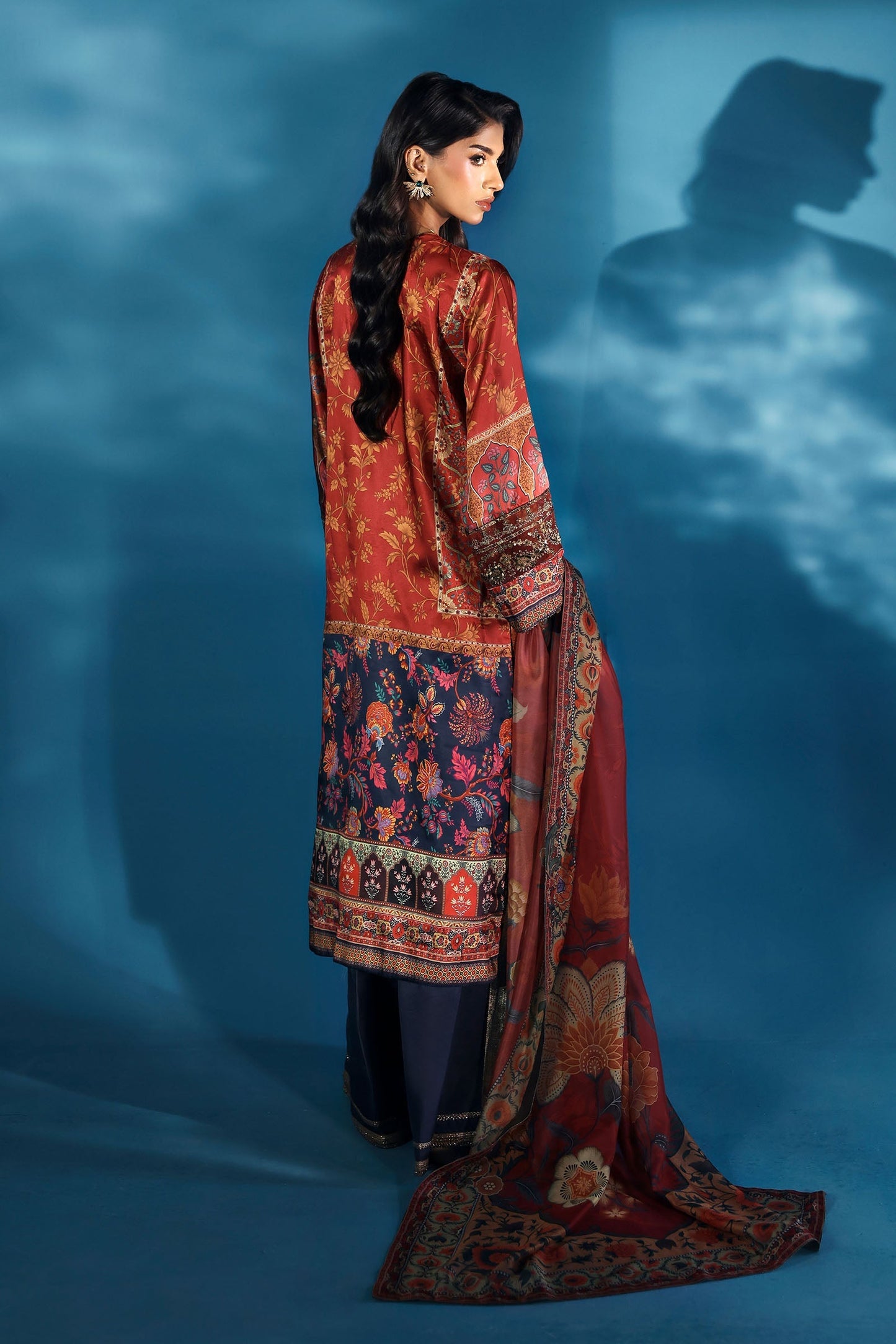 Maria B | Pre fall Dresses | MPS-W25-08 R - Pakistani Designer Dress - by Maria B - Type : Ladies Clothes - 100% Original at Saira Sultan